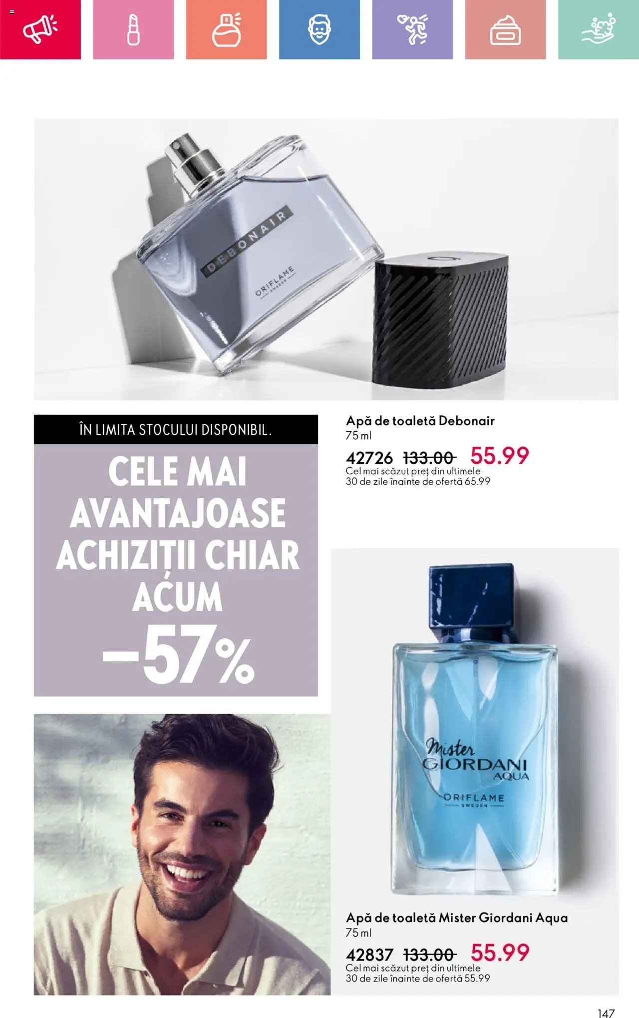Catalog Oriflame 6 - 25 Iulie 2025 | Pagina 147 | Produse: Toaletă, Apă de toaletă, Apă