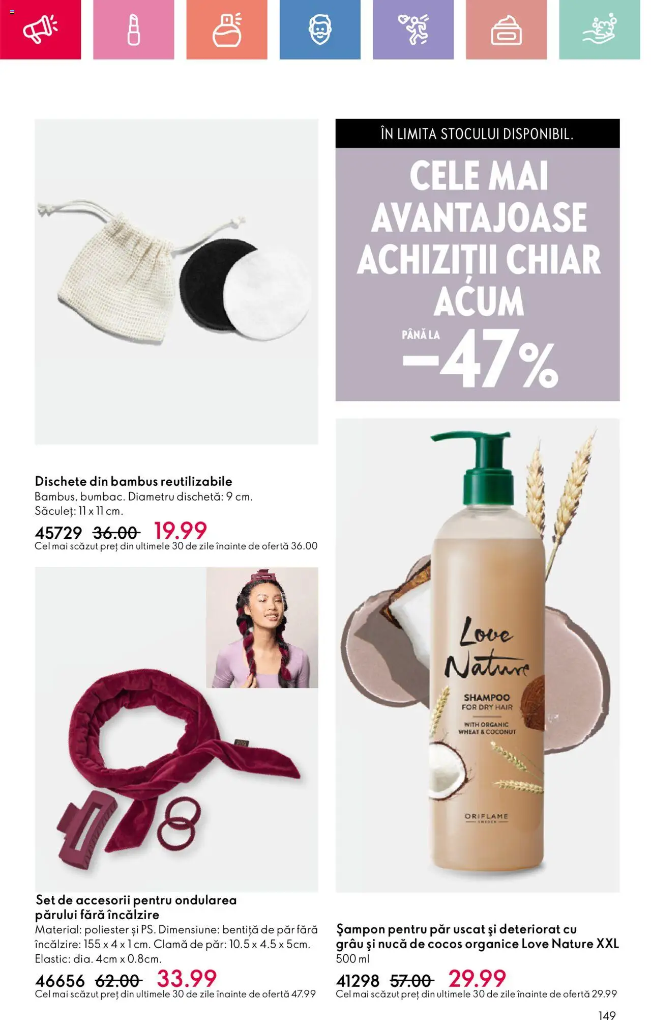 Catalog Oriflame 6 - 25 Iulie 2025 | Pagina 149 | Produse: Bentiță de păr, Șampon