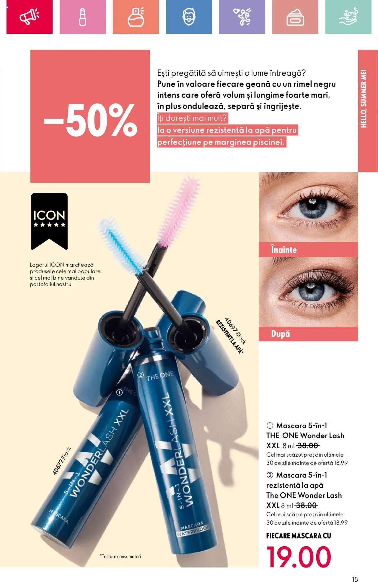 Catalog Oriflame 6 - 25 Iulie 2025 | Pagina 15 | Produse: Mascara, Apă