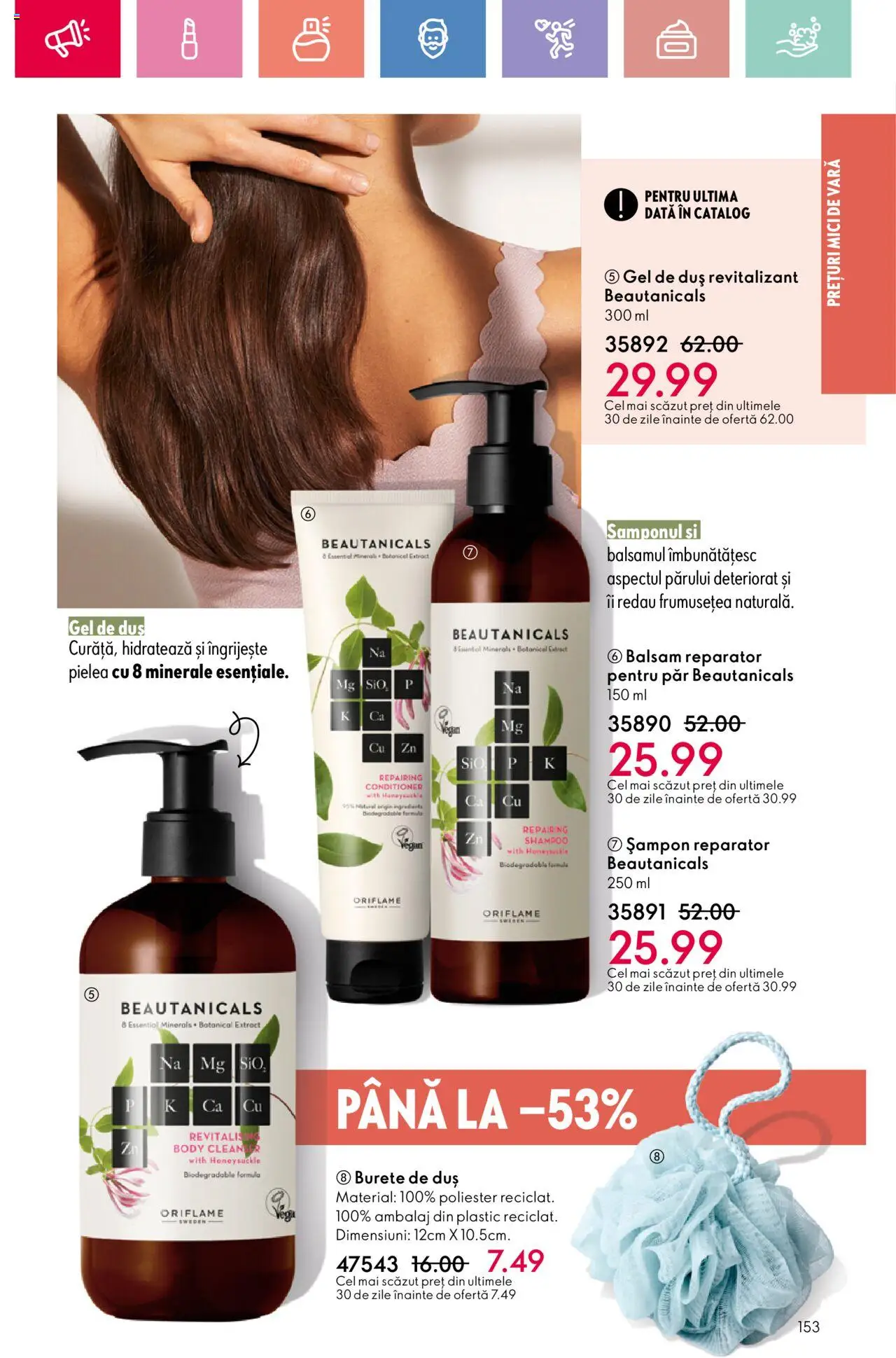 Catalog Oriflame 6 - 25 Iulie 2025 | Pagina 153 | Produse: Body, Duș, Mici, Șampon