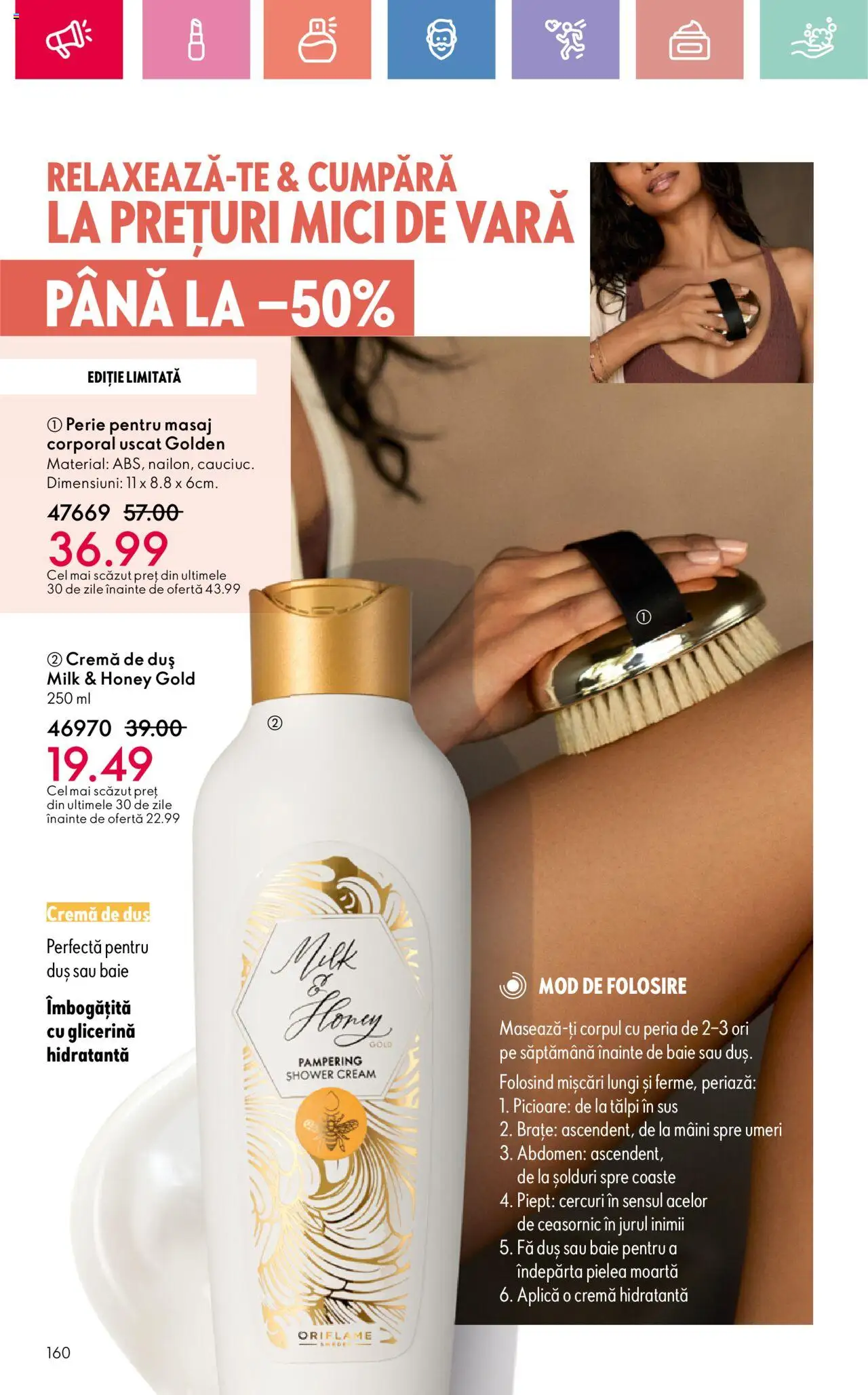 Catalog Oriflame 6 - 25 Iulie 2025 | Pagina 160 | Produse: Arapsaçı, Duș, Mici, Perie