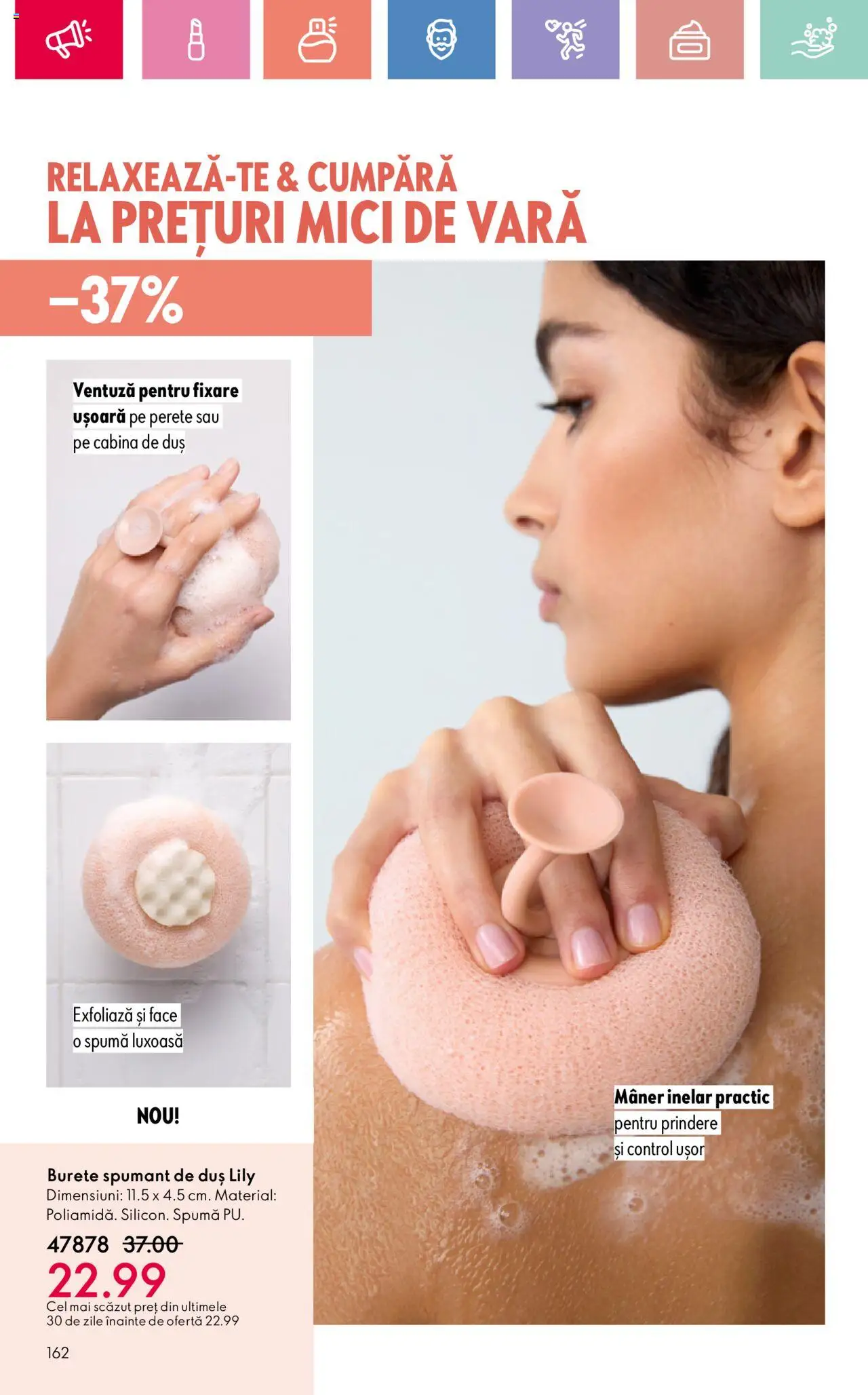 Catalog Oriflame 6 - 25 Iulie 2025 | Pagina 162 | Produse: Mâner, Duș, Mici, Burete