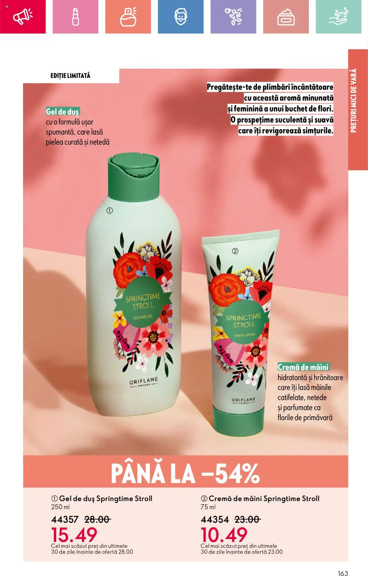 Catalog Oriflame 6 - 25 Iulie 2025 | Pagina 163 | Produse: Duș, Cremă, Cremă de mâini, Gel de duș