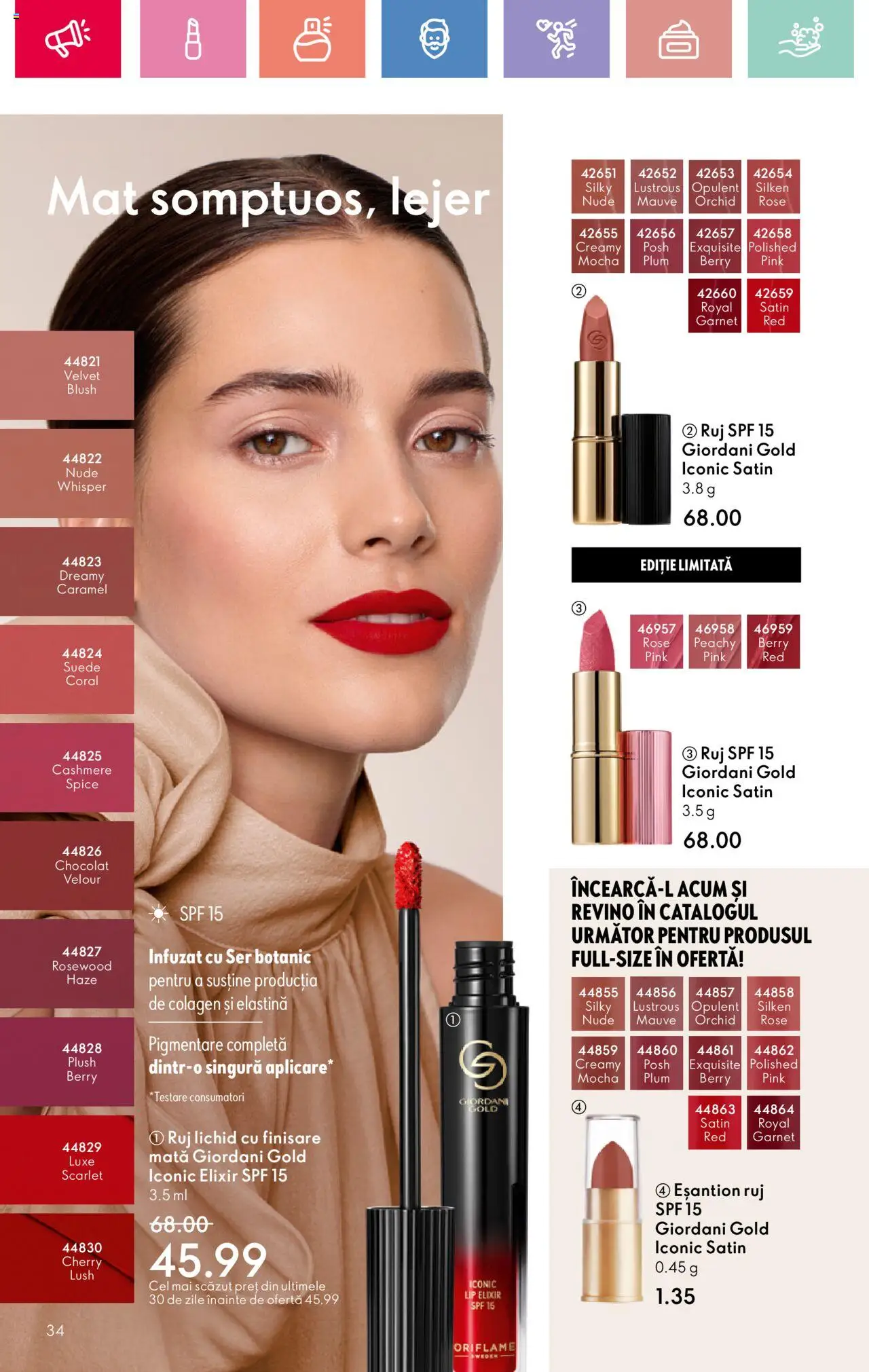 Catalog Oriflame 6 - 25 Iulie 2025 | Pagina 34 | Produse: Elixir, Blush, Ruj