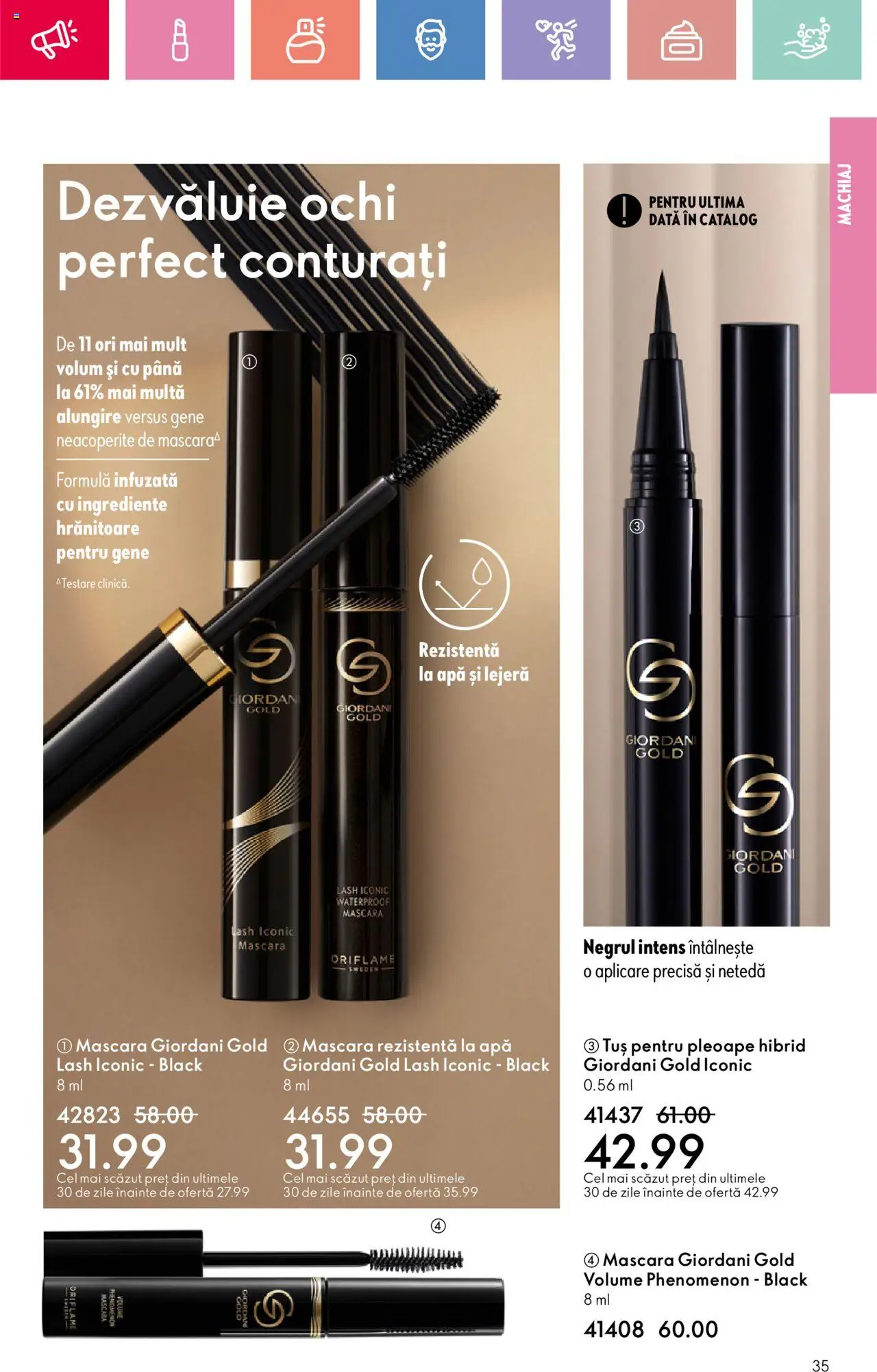 Catalog Oriflame 6 - 25 Iulie 2025 | Pagina 35 | Produse: Machiaj, Mascara, Apă