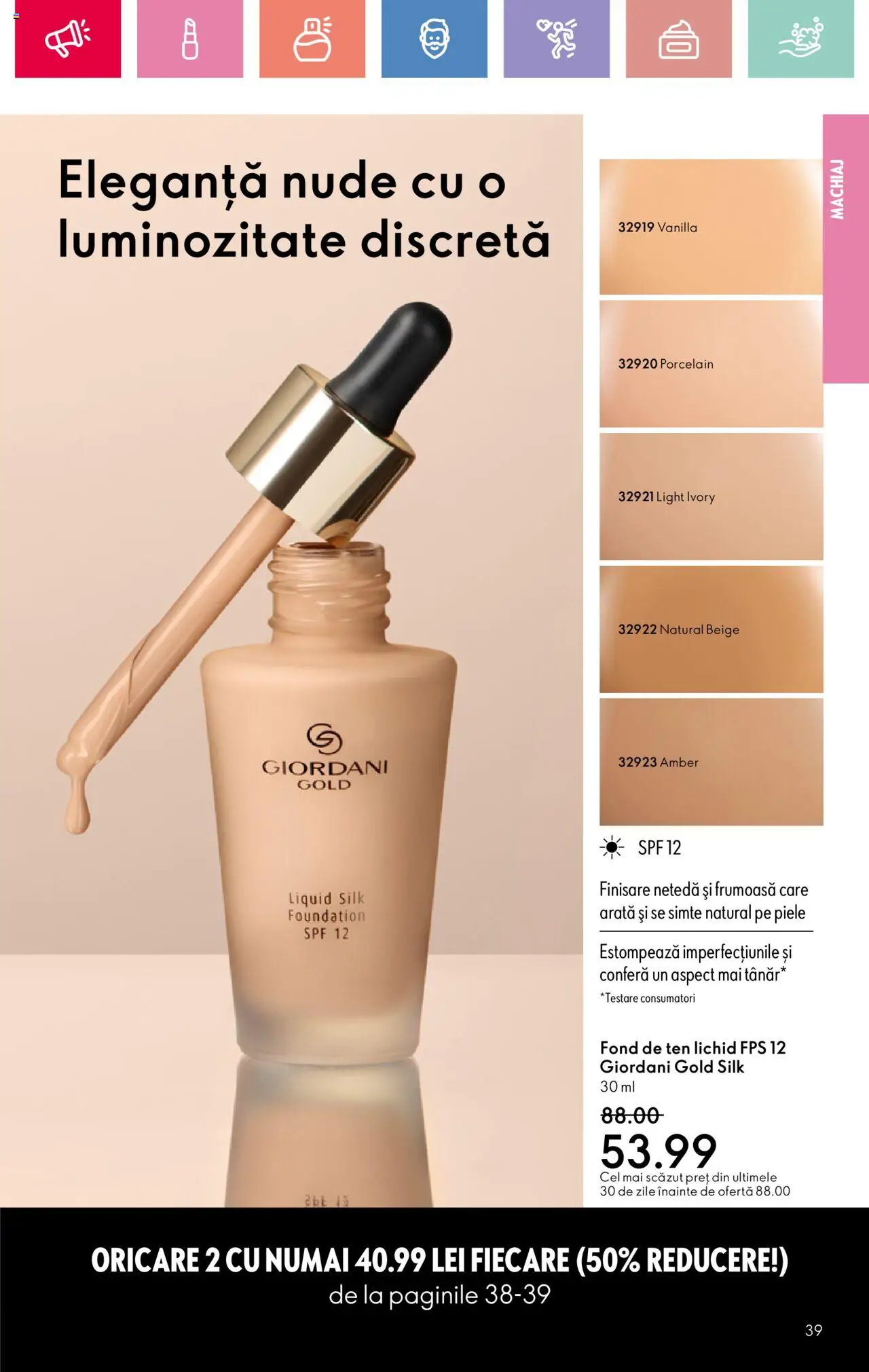 Catalog Oriflame 6 - 25 Iulie 2025 | Pagina 39 | Produse: Fond de ten, Machiaj