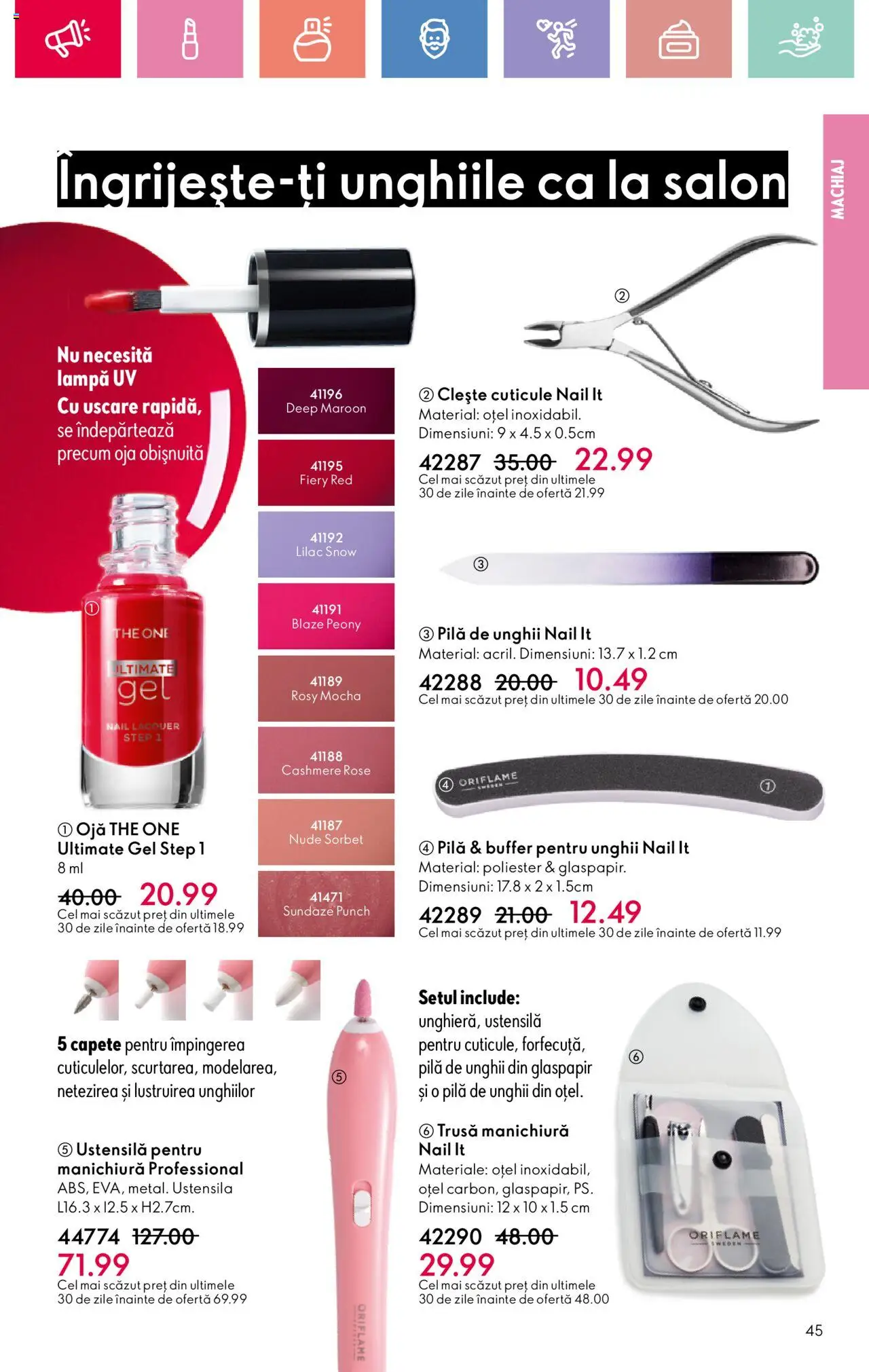 Catalog Oriflame 6 - 25 Iulie 2025 | Pagina 45 | Produse: Clește, Lampă, Machiaj, Ojă