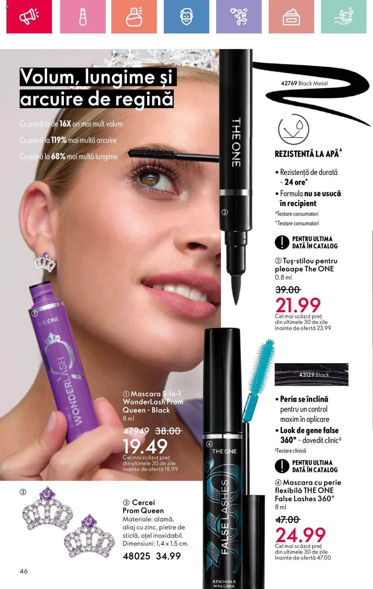 Catalog Oriflame 6 - 25 Iulie 2025 | Pagina 46 | Produse: Cercei, Perie, Mascara, Gene false