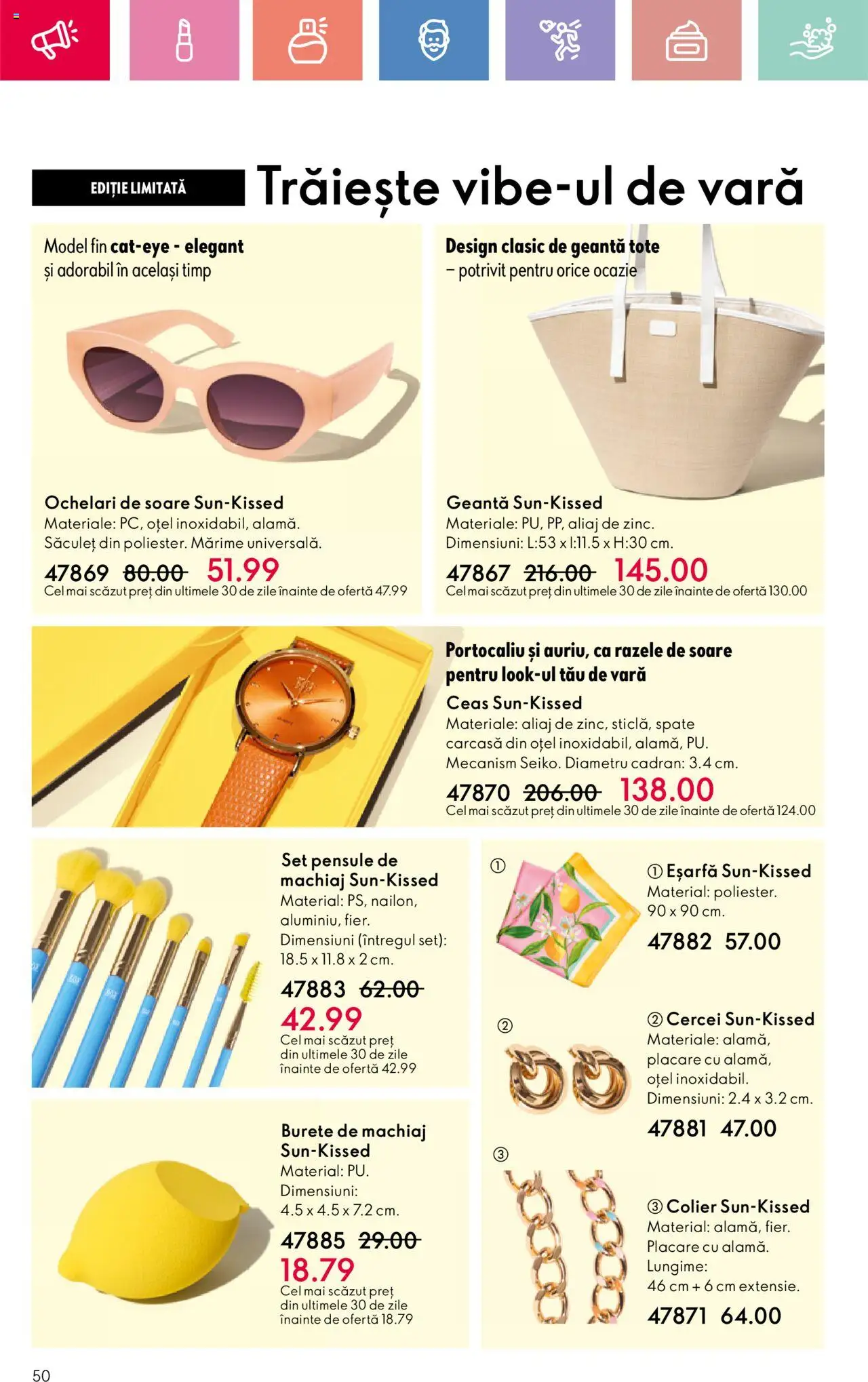 Catalog Oriflame 6 - 25 Iulie 2025 | Pagina 50 | Produse: Eșarfă, Ochelari, Ceas, Cercei