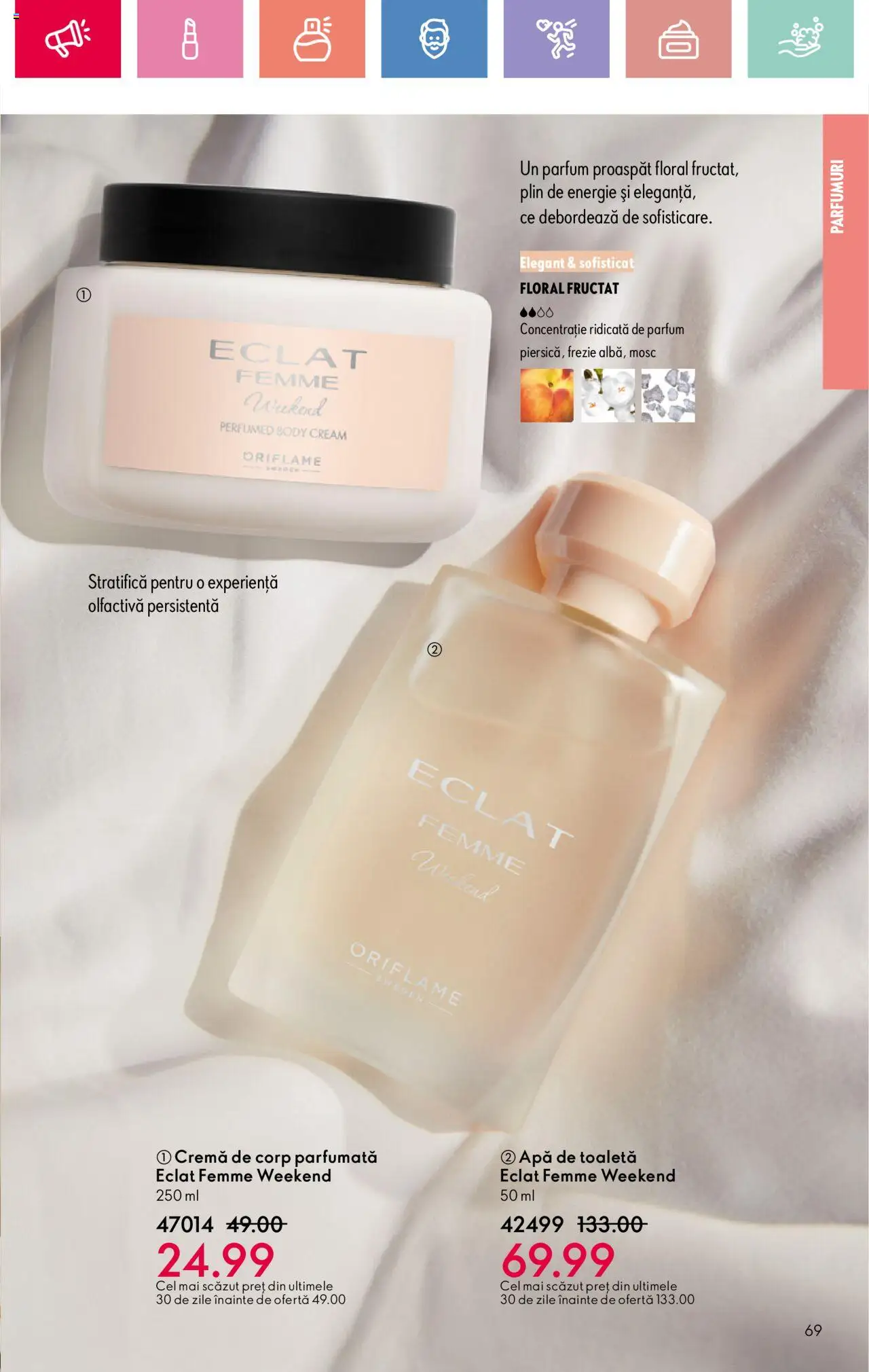 Catalog Oriflame 6 - 25 Iulie 2025 | Pagina 69 | Produse: Body, Toaletă, Apă de toaletă, Cremă