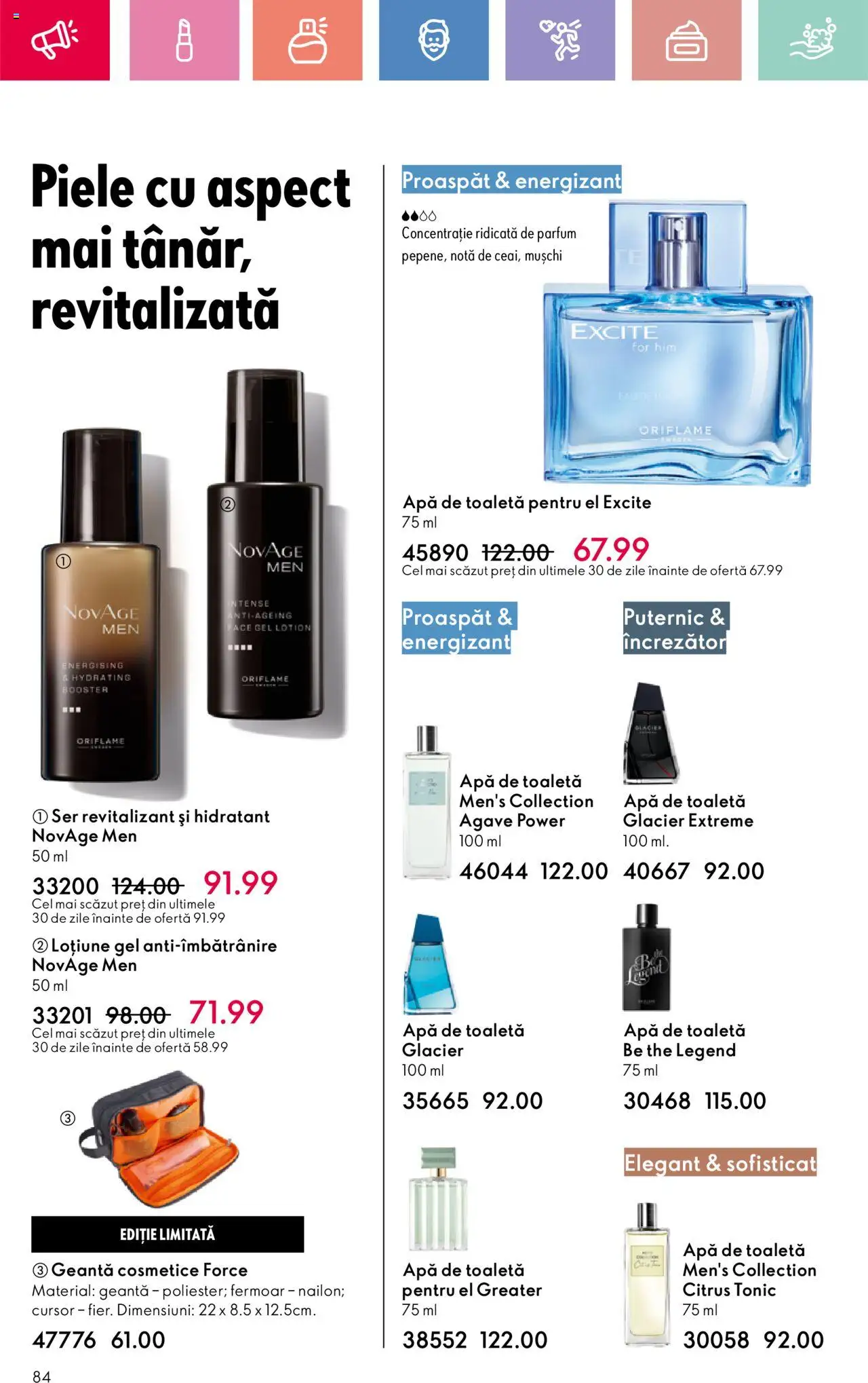 Catalog Oriflame 6 - 25 Iulie 2025 | Pagina 84 | Produse: Geantă, Toaletă, Apă de toaletă, Apă