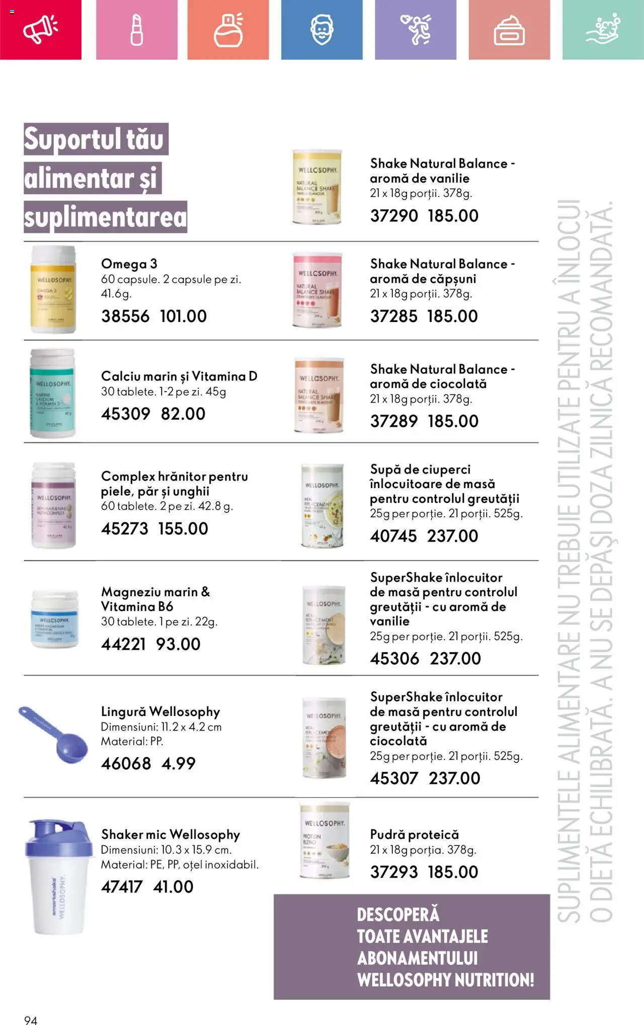 Catalog Oriflame 6 - 25 Iulie 2025 | Pagina 94 | Produse: Masă, Pudră, Ciocolată, Shake