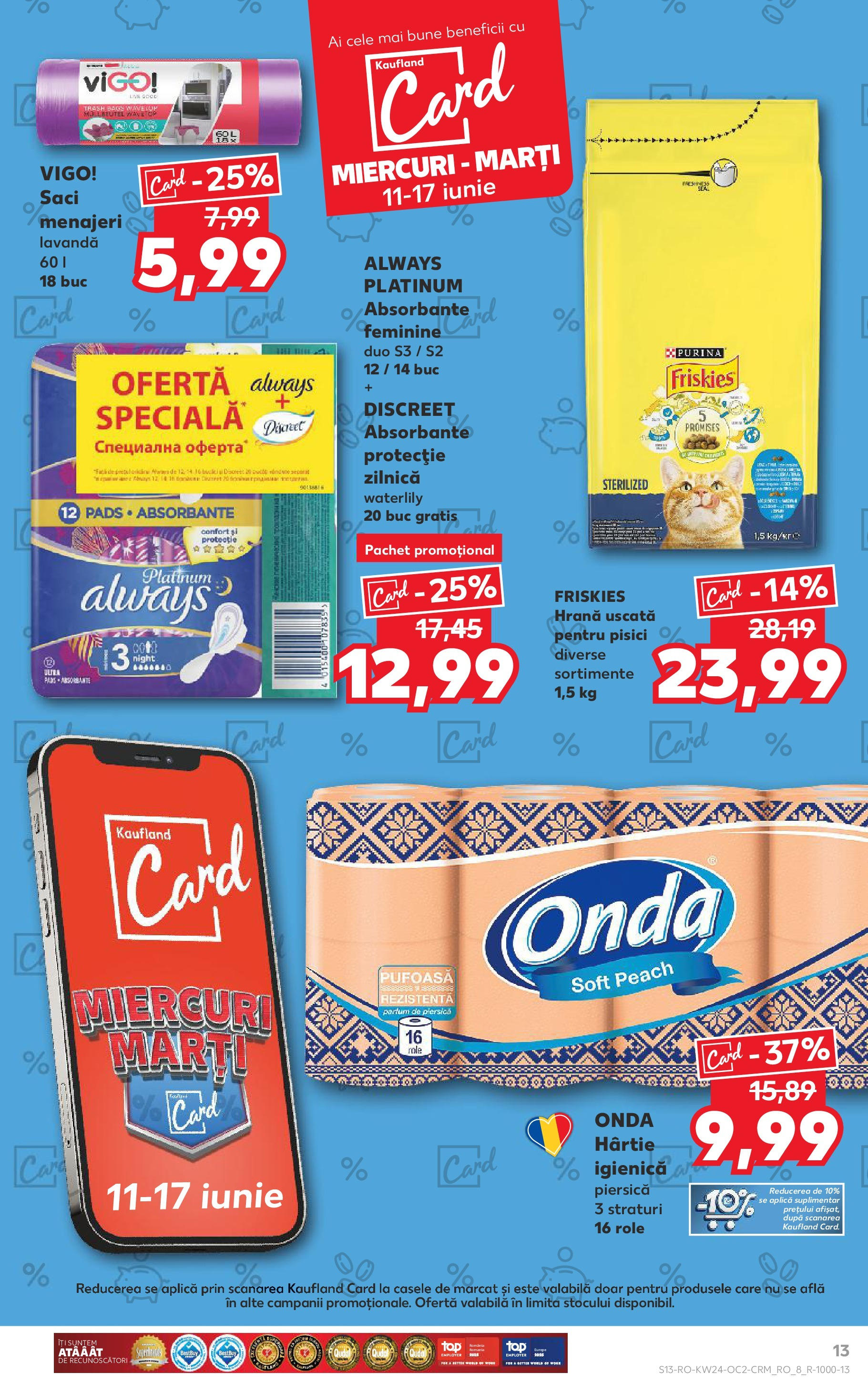 Catalog Kaufland 11 - 16 Iunie 2025 | Pagina 13 | Produse: Piersică, Role, Parfum, Absorbante