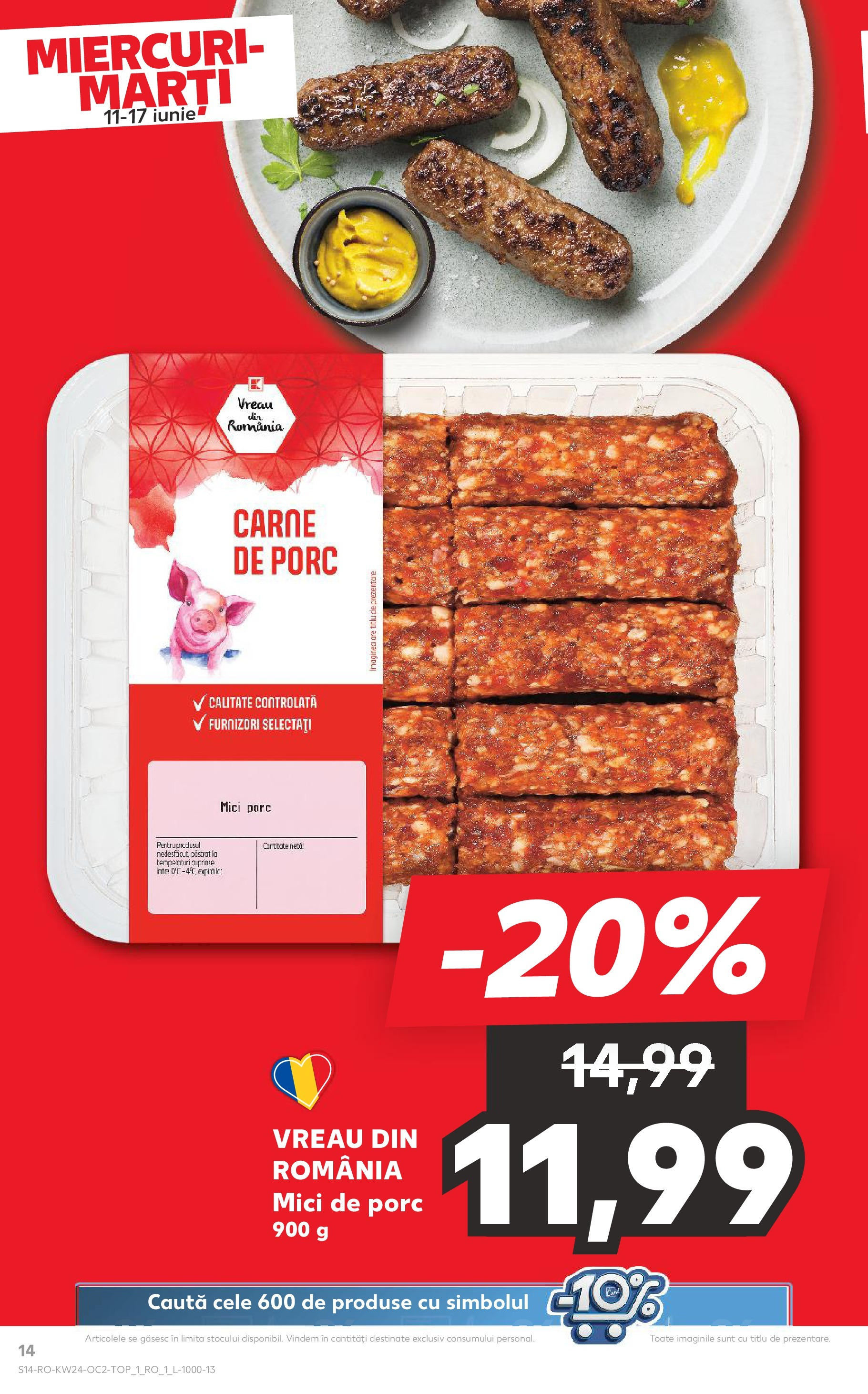 Catalog Kaufland 11 - 16 Iunie 2025 | Pagina 14 | Produse: Mici, Carne De Porc