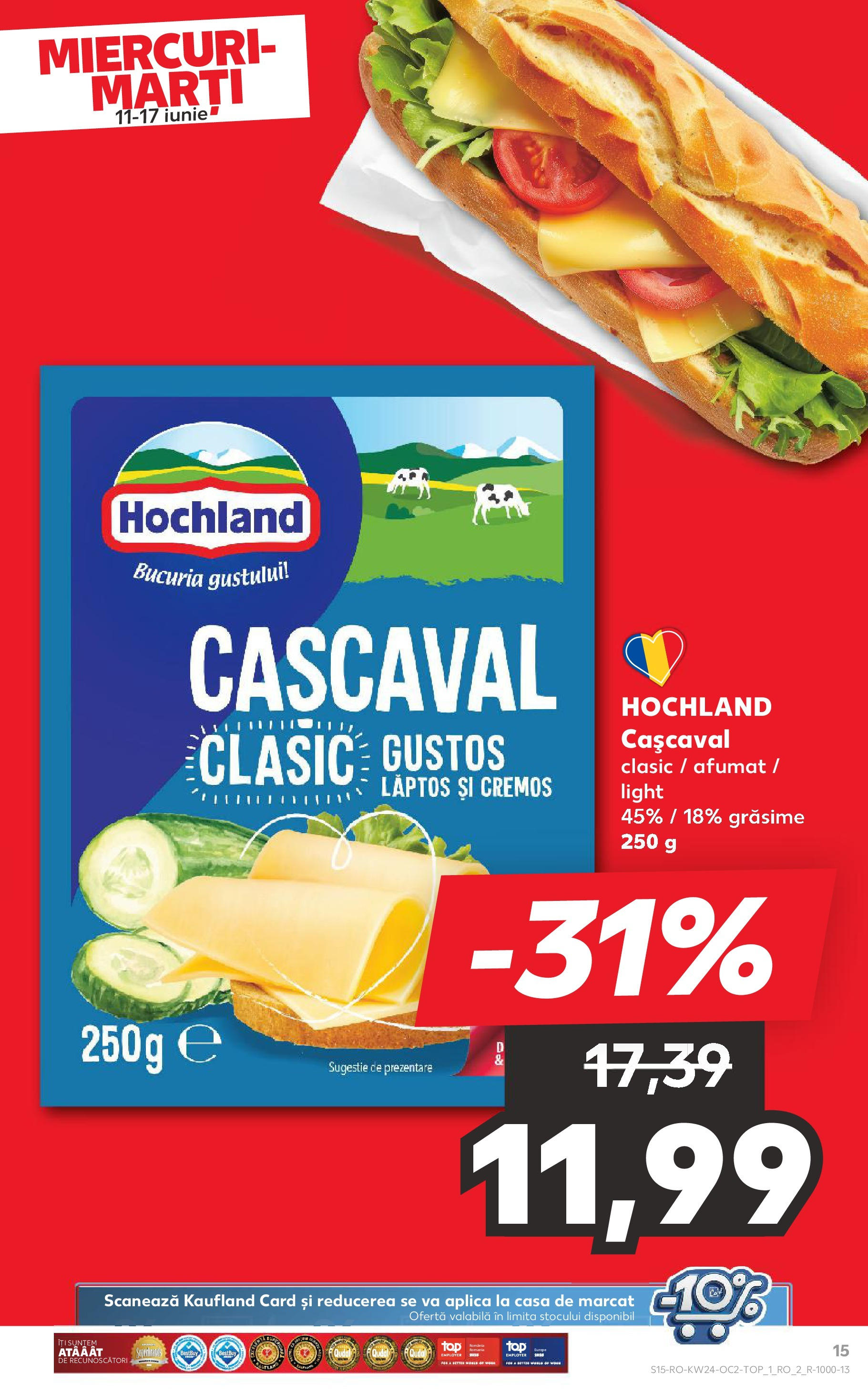 Catalog Kaufland 11 - 16 Iunie 2025 | Pagina 15 | Produse: Cașcaval