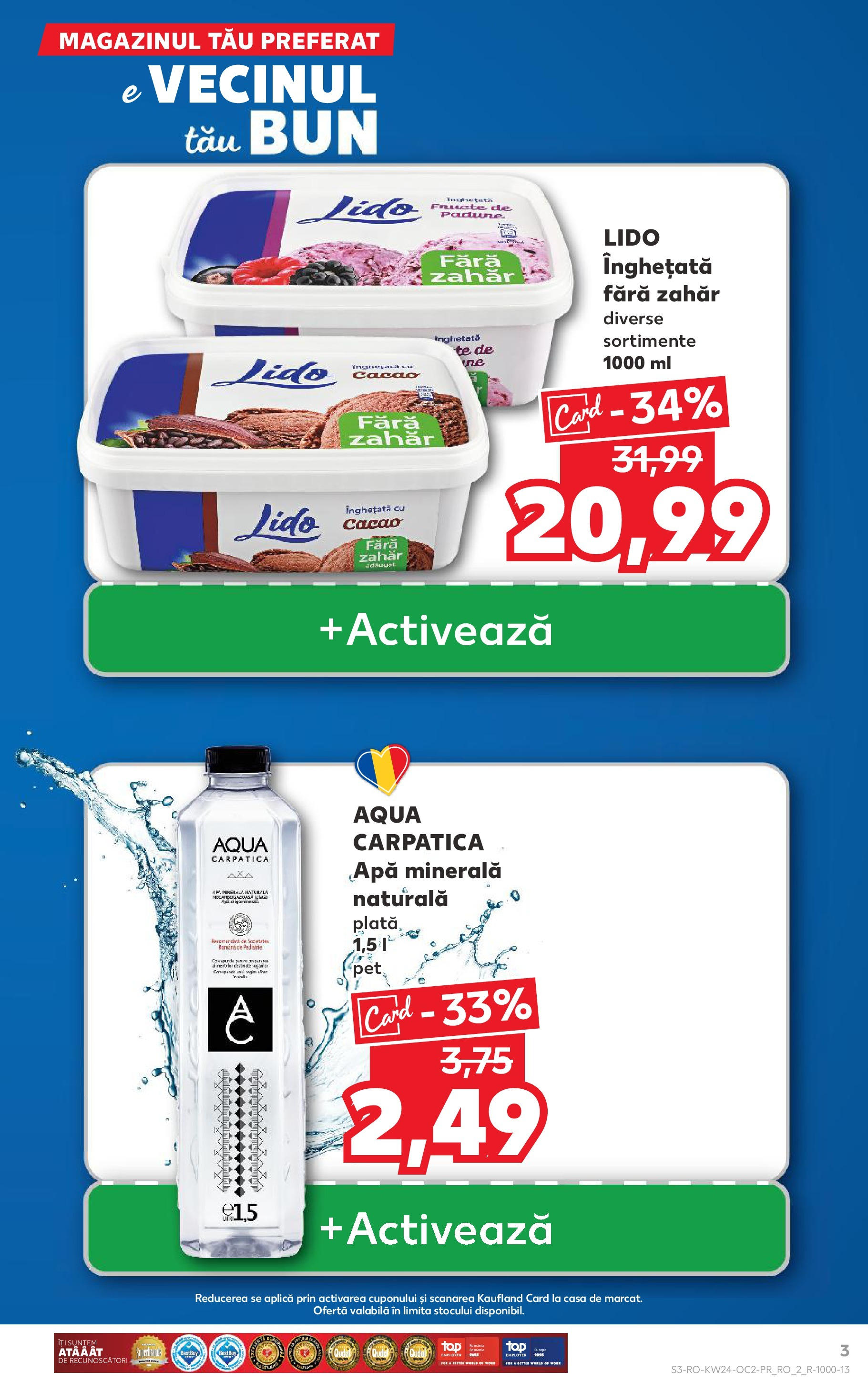 Catalog Kaufland 11 - 16 Iunie 2025 | Pagina 3 | Produse: Yazı tahtası kalemi, Înghețată, Apă, Zahăr