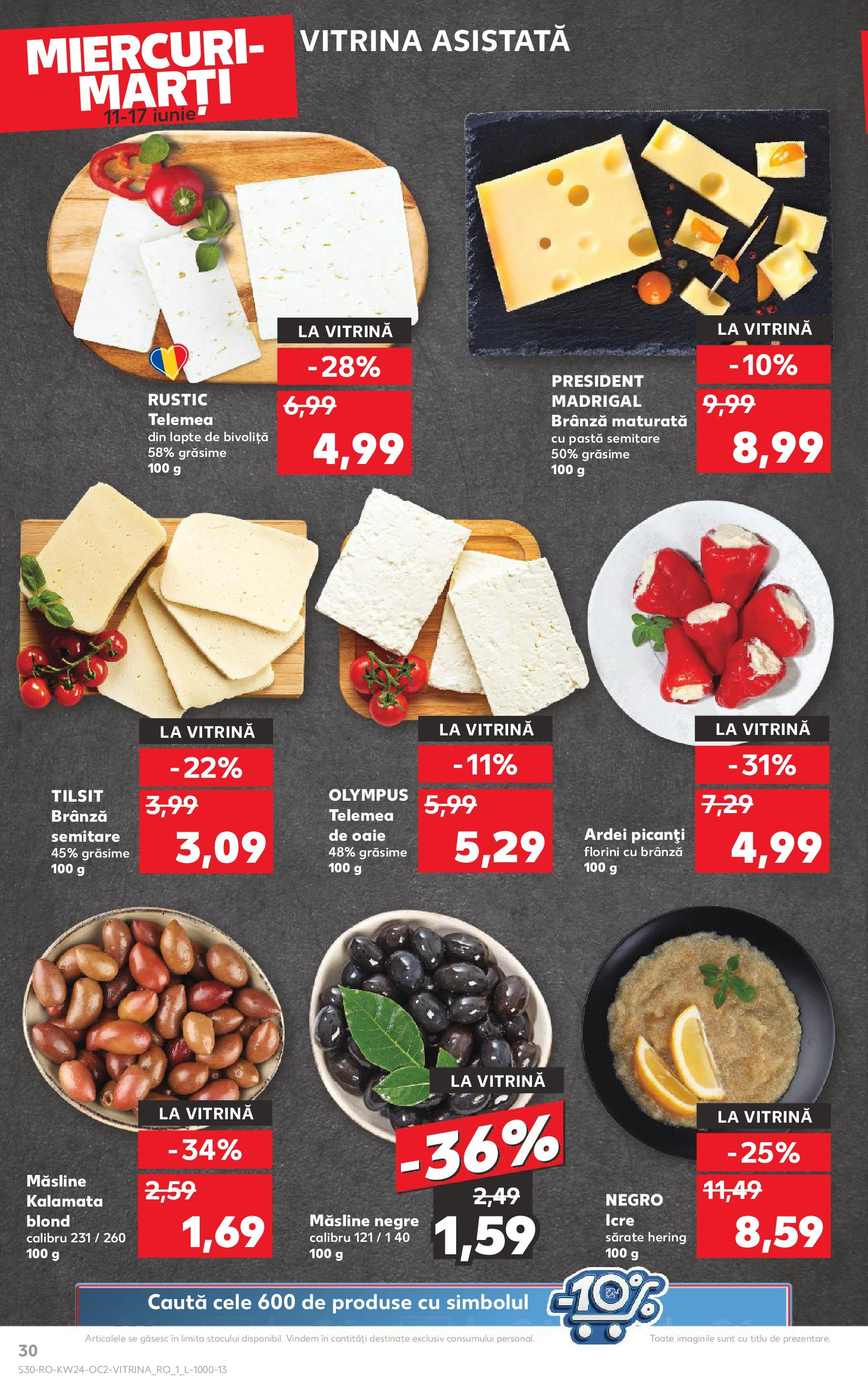 Catalog Kaufland 11 - 16 Iunie 2025 | Pagina 30 | Produse: Hijyenik ped, Vitrină, Lapte, Brânză