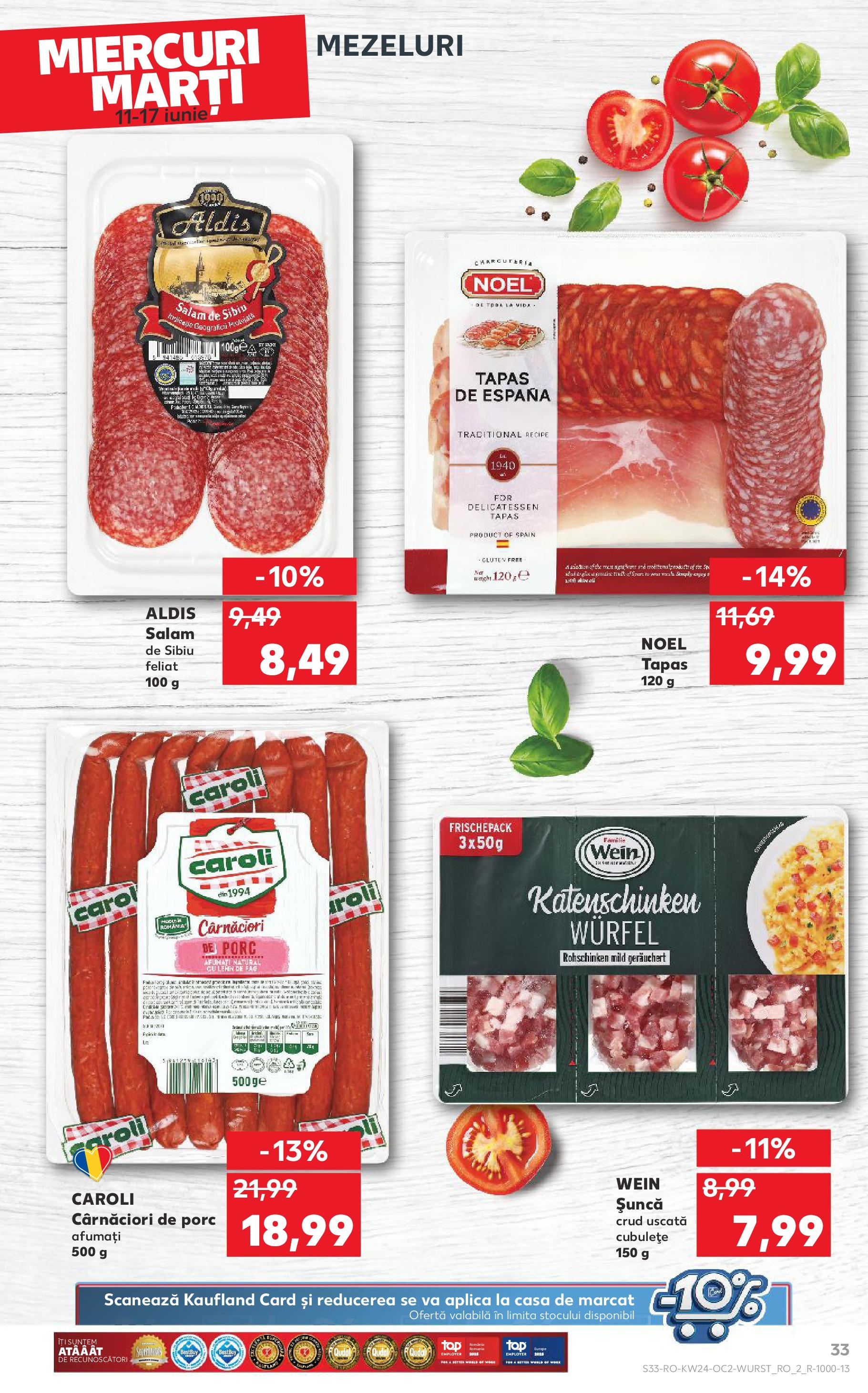 Catalog Kaufland 11 - 16 Iunie 2025 | Pagina 33 | Produse: Salam, Șuncă
