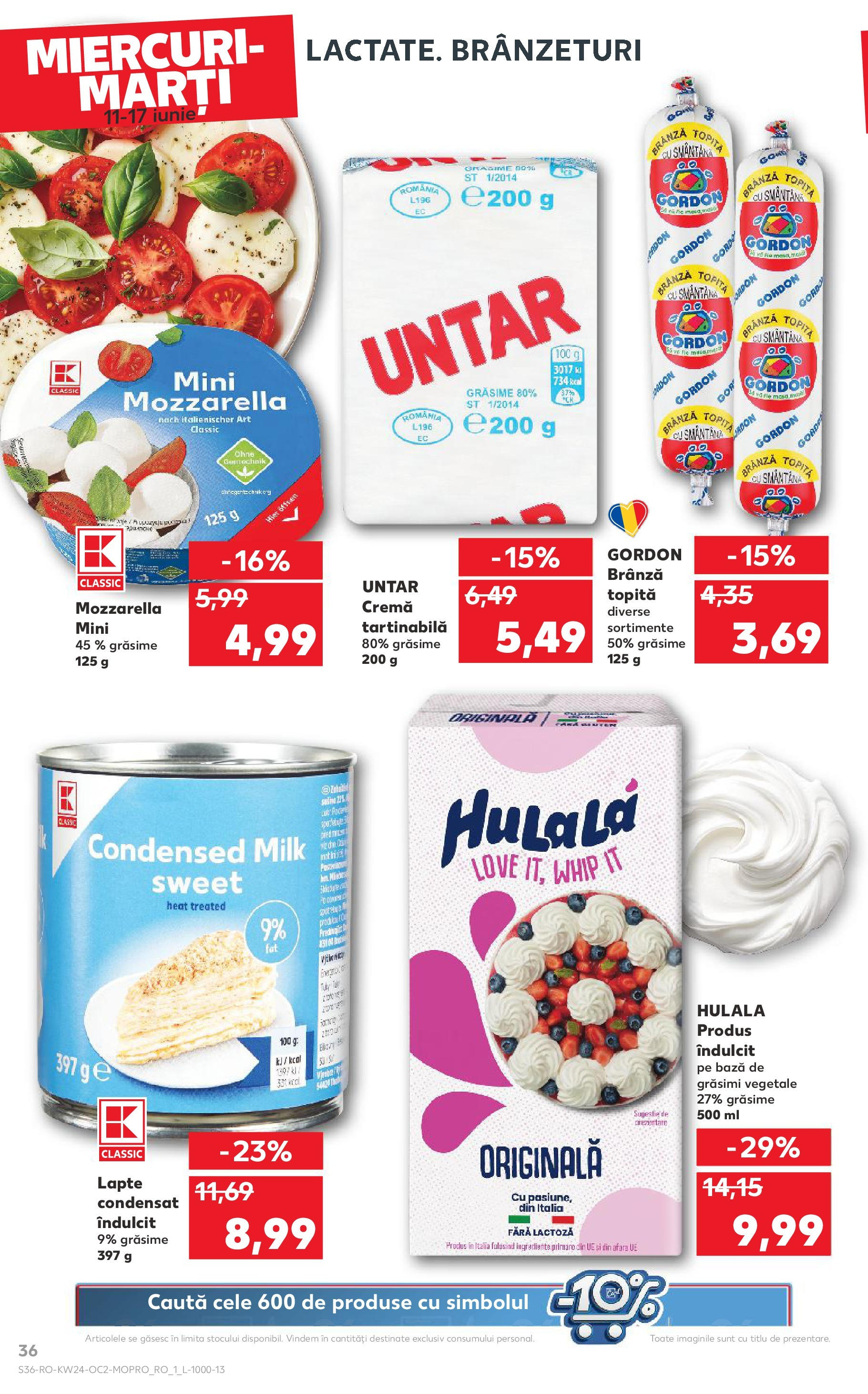 Catalog Kaufland 11 - 16 Iunie 2025 | Pagina 36 | Produse: Mozzarella, Lapte, Cremă, Smântână