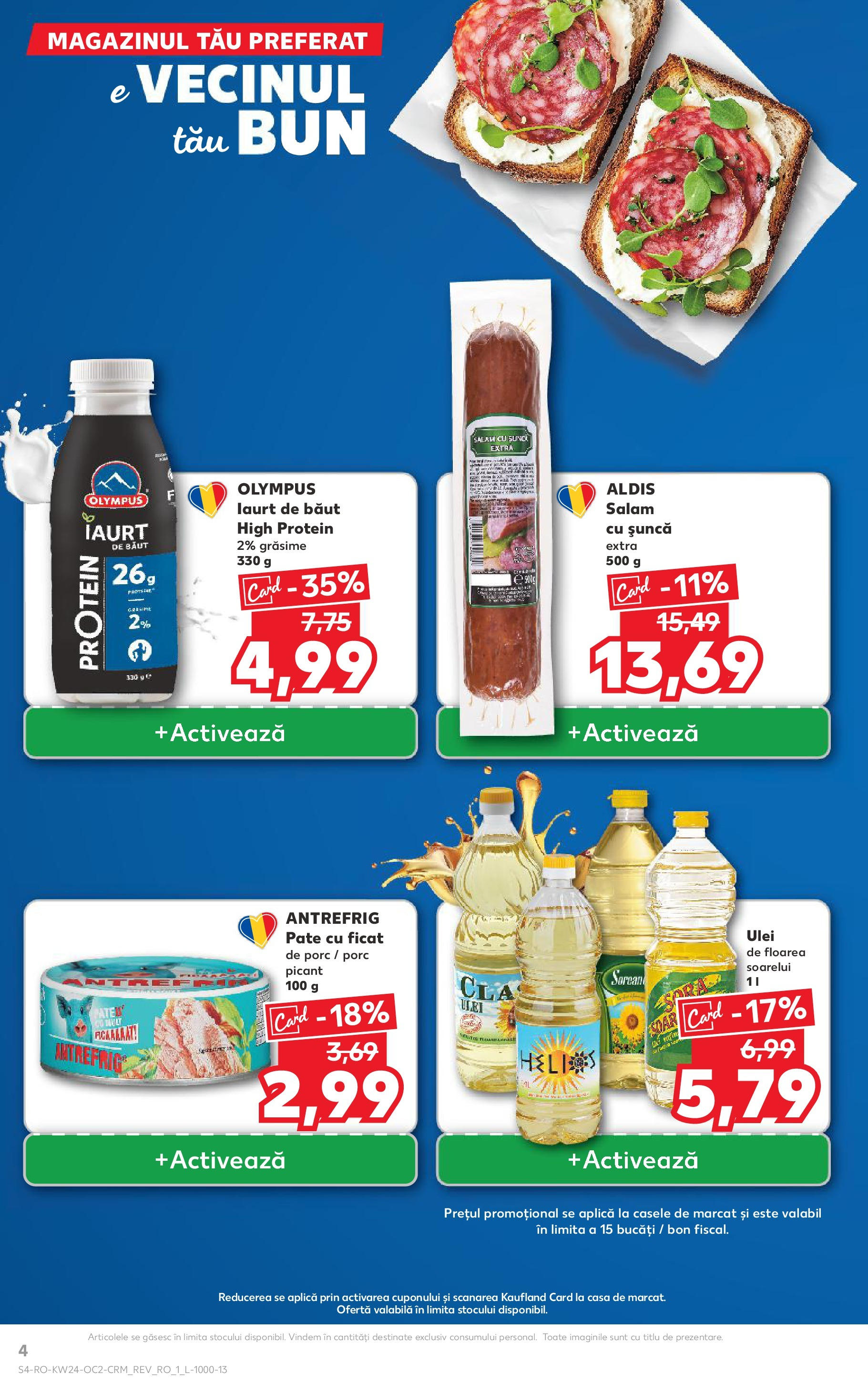 Catalog Kaufland 11 - 16 Iunie 2025 | Pagina 4 | Produse: Pate, Ulei, Salam, Șuncă