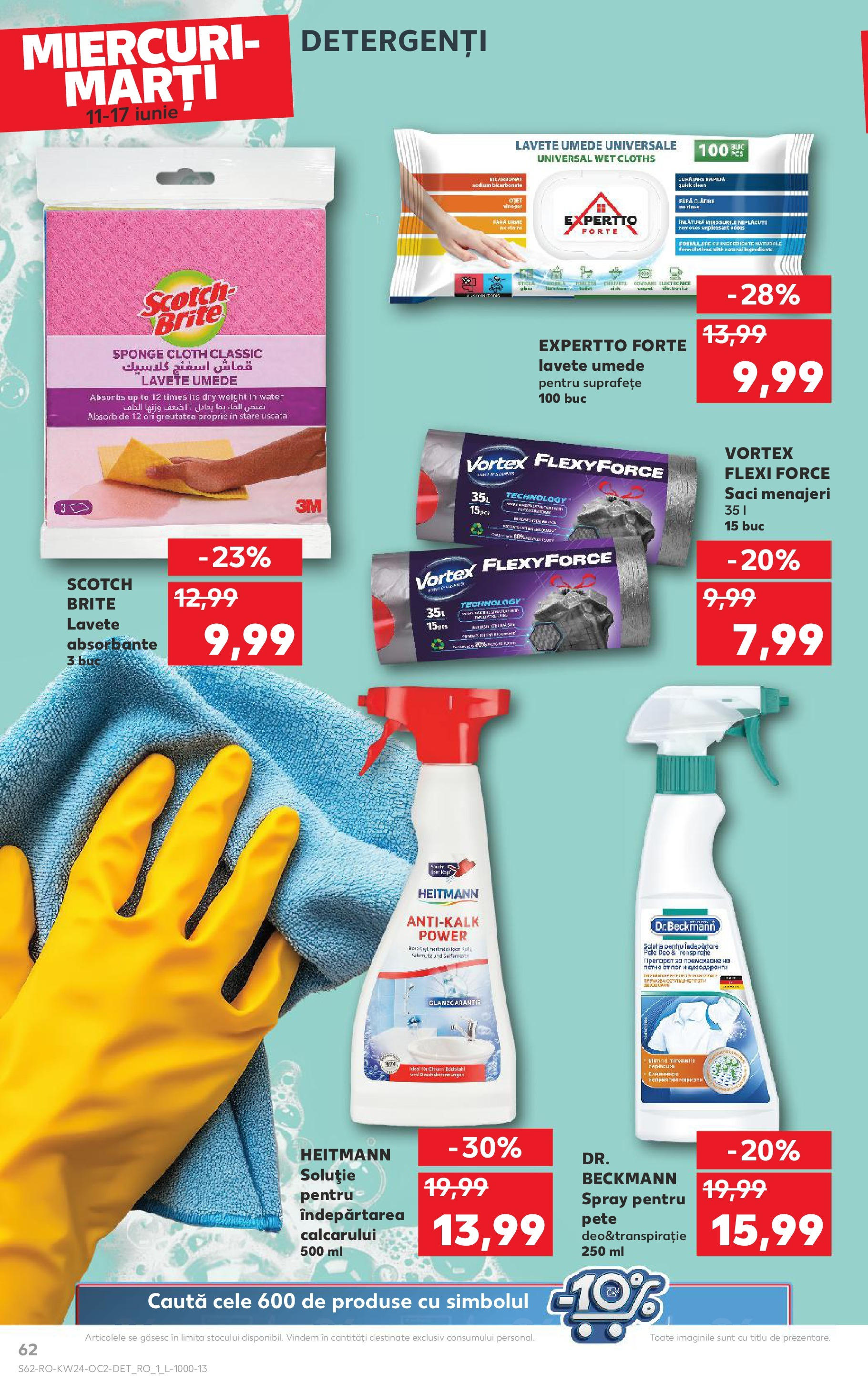 Catalog Kaufland 11 - 16 Iunie 2025 | Pagina 62 | Produse: Saci menajeri, Toaletă, Oțet, Lavete