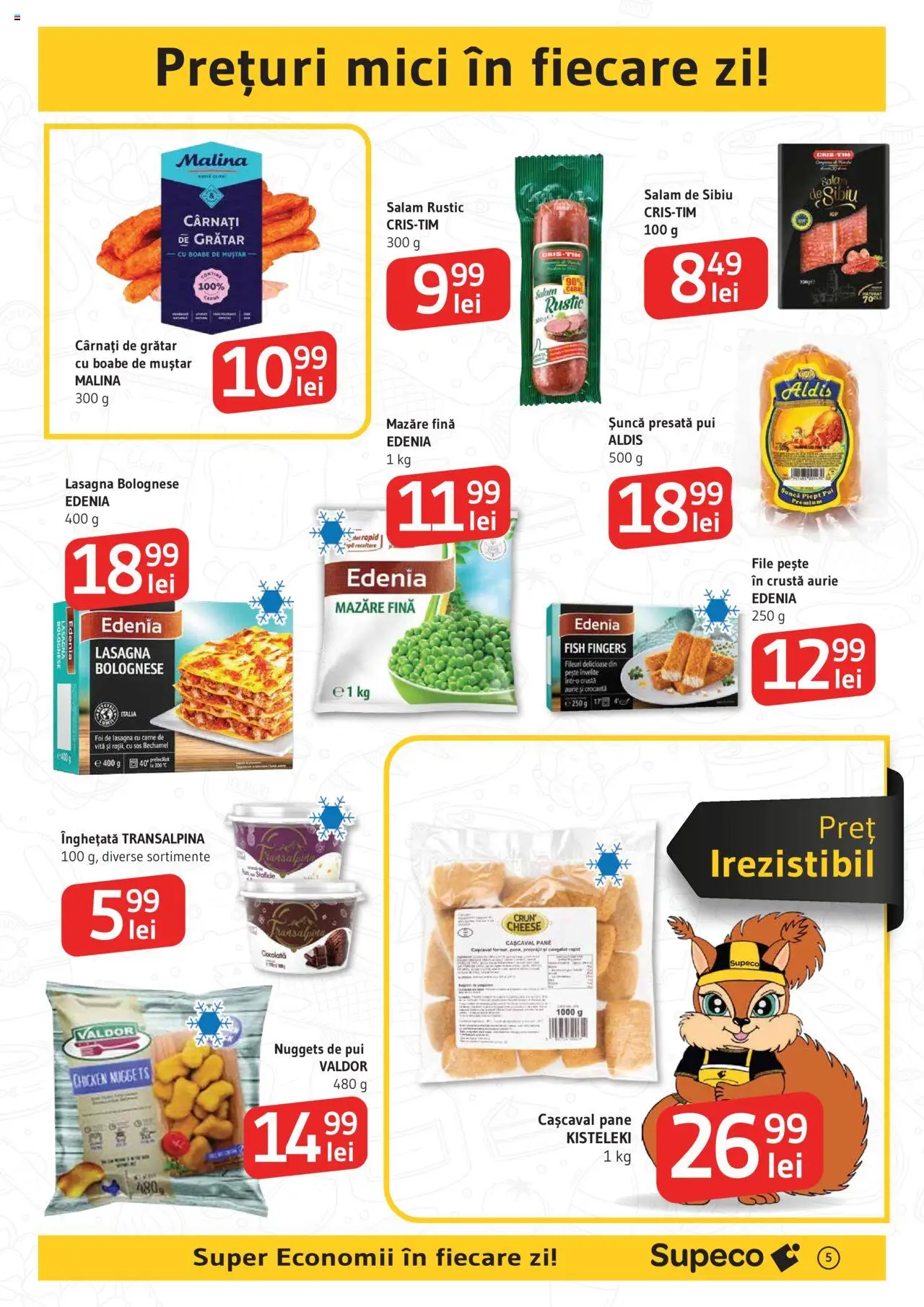 Catalog Supeco 12 - 24 Iunie 2025 | Pagina 5 | Produse: Pește, Înghețată, Sos, Cârnați