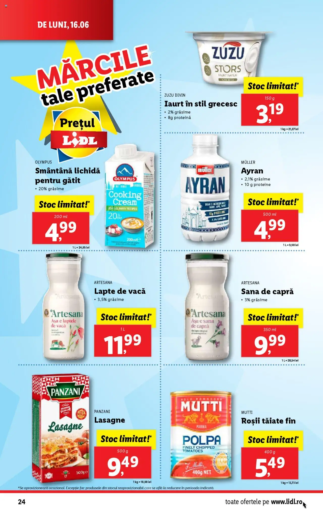 Catalog LIDL 16 - 21 Iunie 2025 | Pagina 24 | Produse: Masaüstü kılıfı, Iaurt, Roșii, Sare