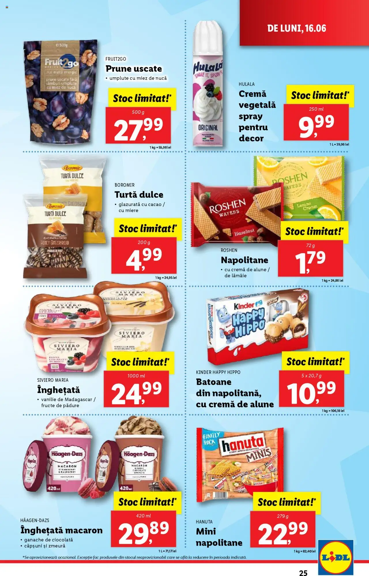 Catalog LIDL 16 - 21 Iunie 2025 | Pagina 25 | Produse: Napolitane, Cremă, Prune, Căpșuni
