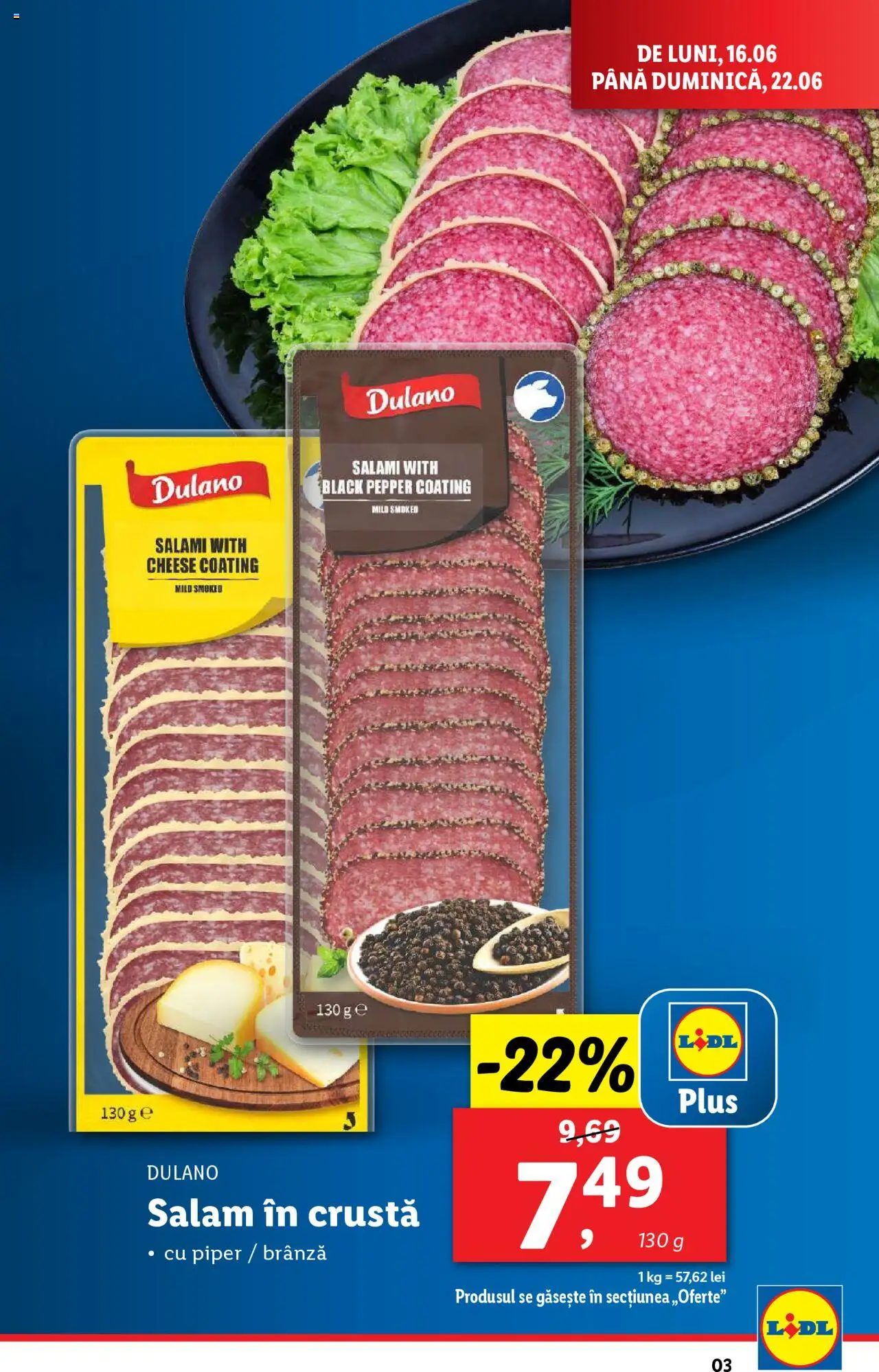 Catalog LIDL 16 - 21 Iunie 2025 | Pagina 3 | Produse: Brânză, Salam, Piper