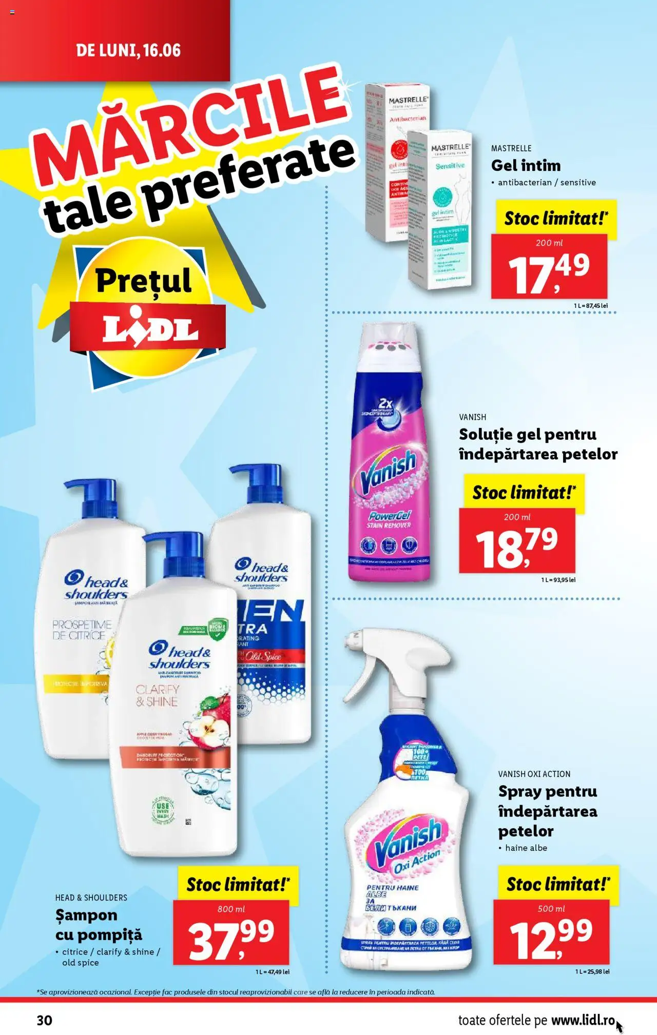 Catalog LIDL 16 - 21 Iunie 2025 | Pagina 30 | Produse: Gel intim, Șampon, Îndepărtarea petelor, Haine