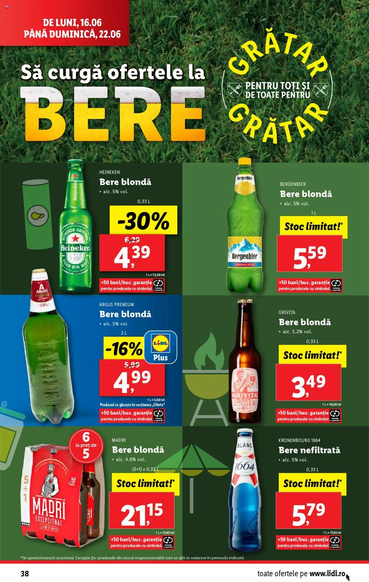 Catalog LIDL 16 - 21 Iunie 2025 | Pagina 38 | Produse: Bere, Plastik Kulübe