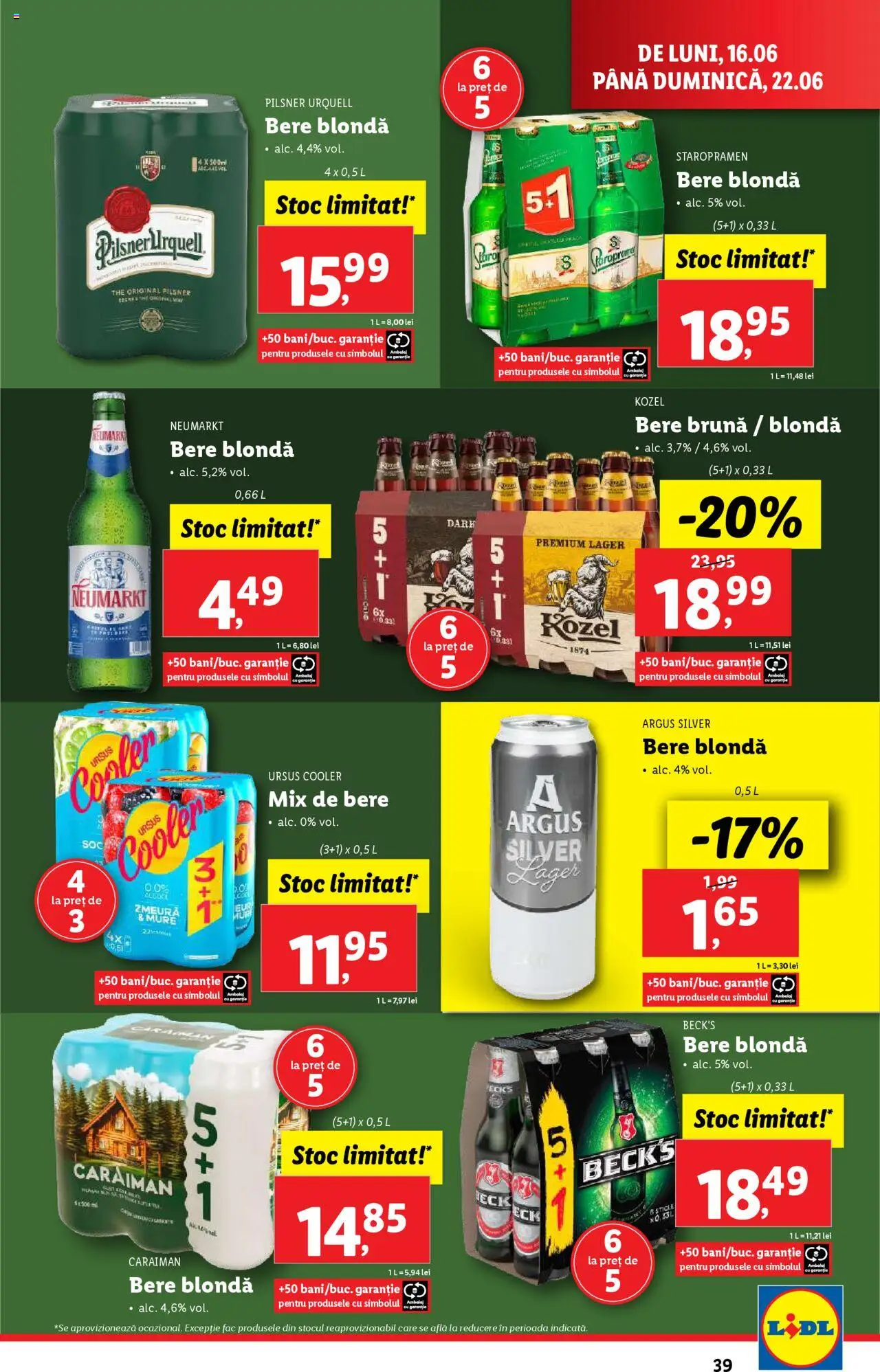 Catalog LIDL 16 - 21 Iunie 2025 | Pagina 39 | Produse: Zmeură, Bere