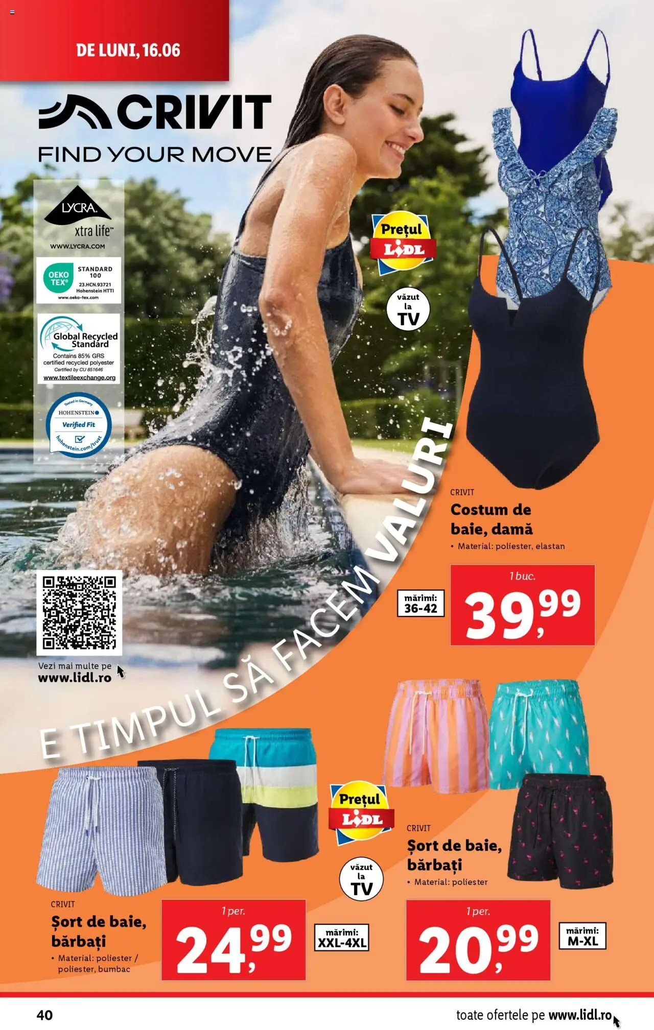 Catalog LIDL 16 - 21 Iunie 2025 | Pagina 40 | Produse: Șort, Costum