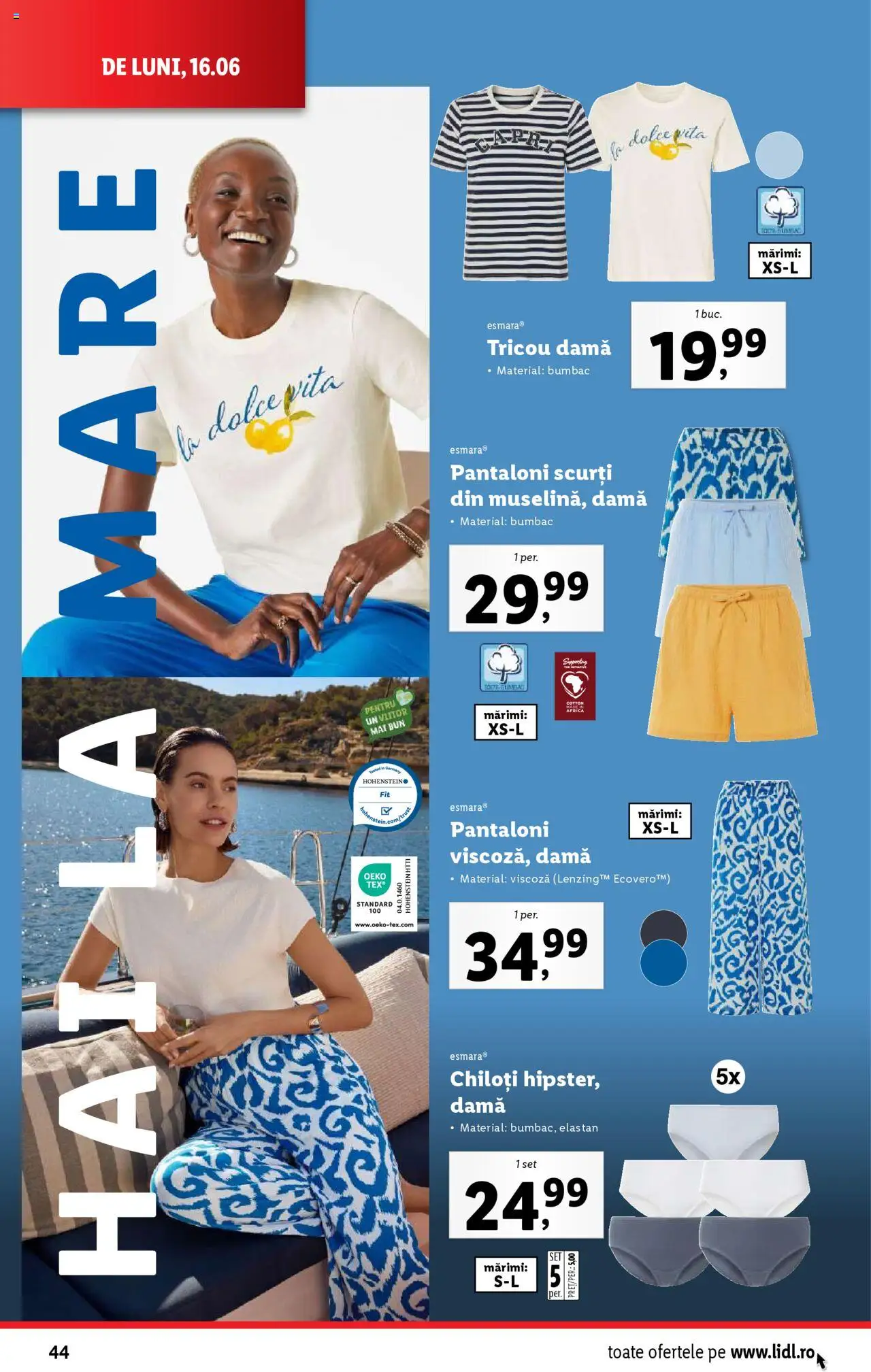 Catalog LIDL 16 - 21 Iunie 2025 | Pagina 44 | Produse: Tricou, Pantaloni, Pantaloni scurți, Chiloți