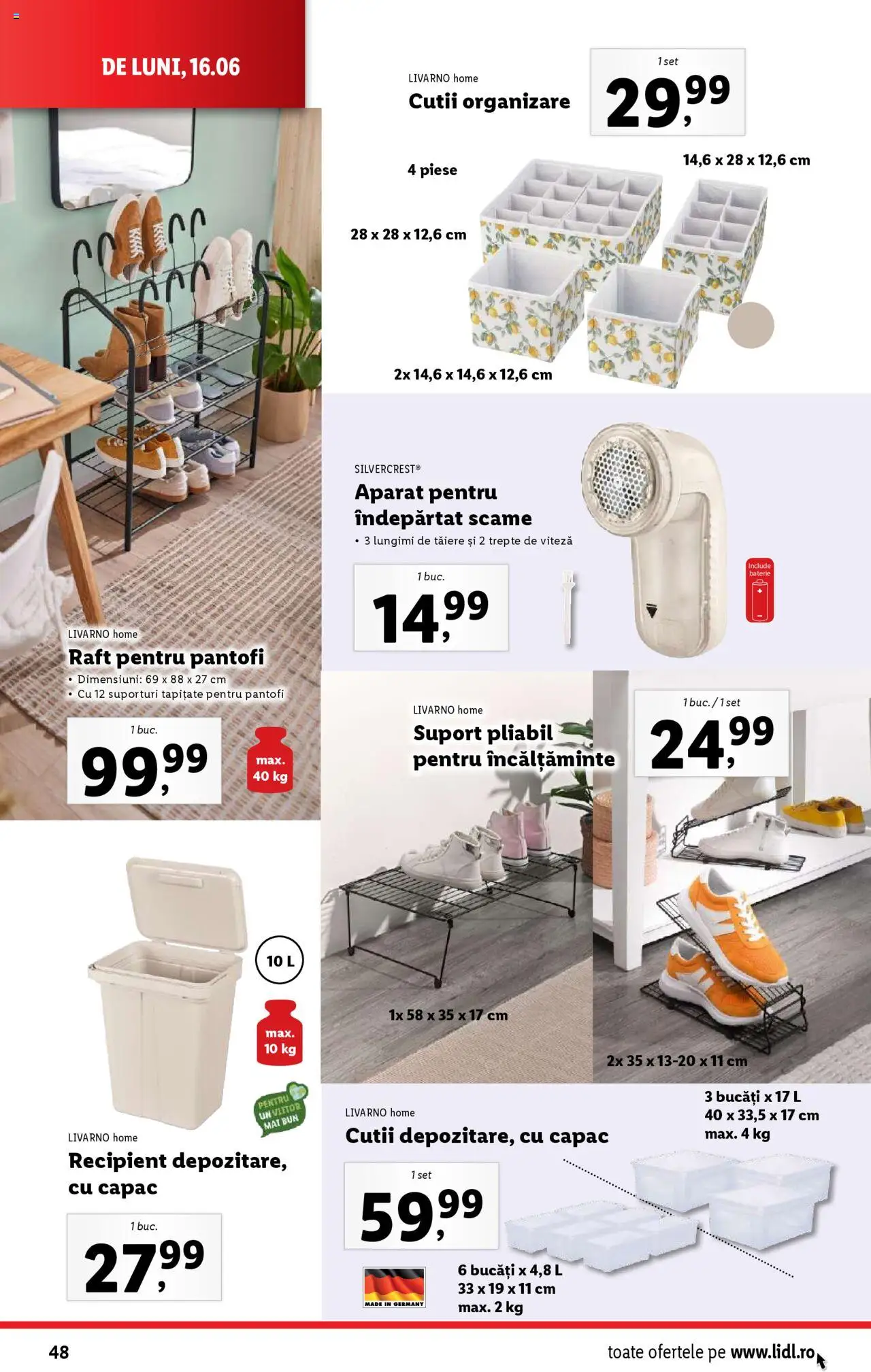 Catalog LIDL 16 - 21 Iunie 2025 | Pagina 48 | Produse: Pantofi, Raft, Baterie, Bornoz takımı