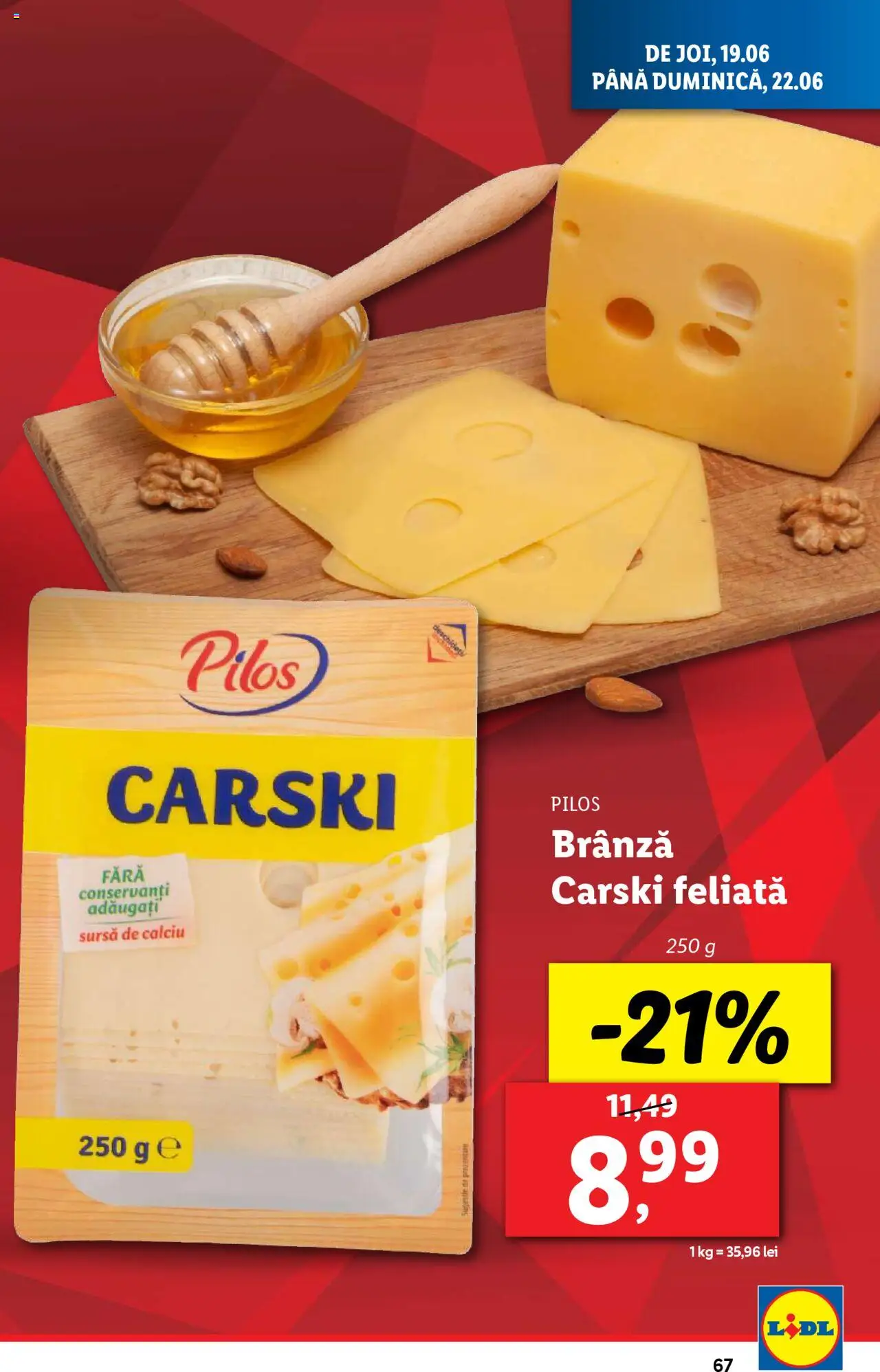 Catalog LIDL 16 - 21 Iunie 2025 | Pagina 67 | Produse: Toplar, Brânză