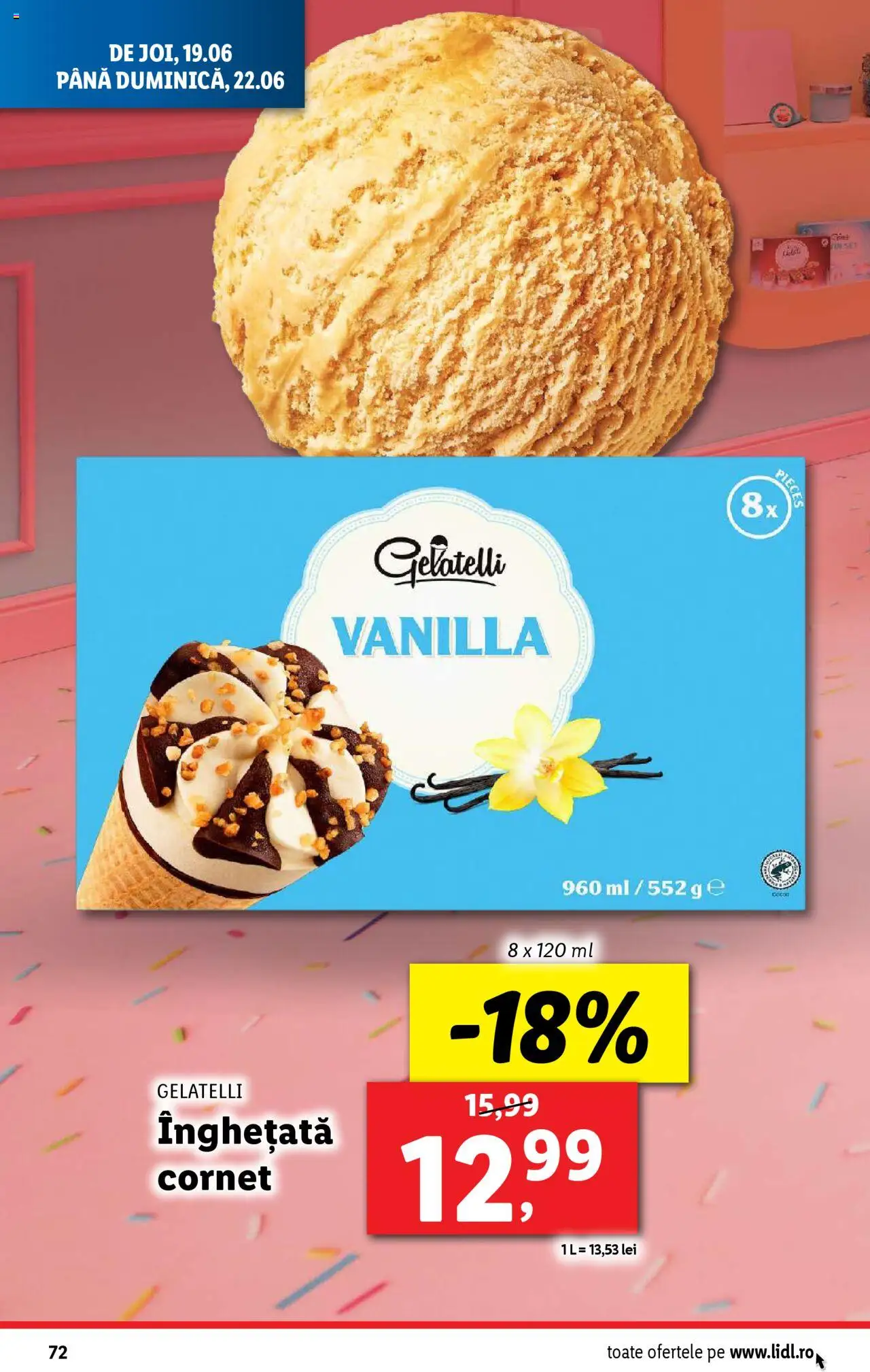 Catalog LIDL 16 - 21 Iunie 2025 | Pagina 72 | Produse: Çarşaf, Înghețată