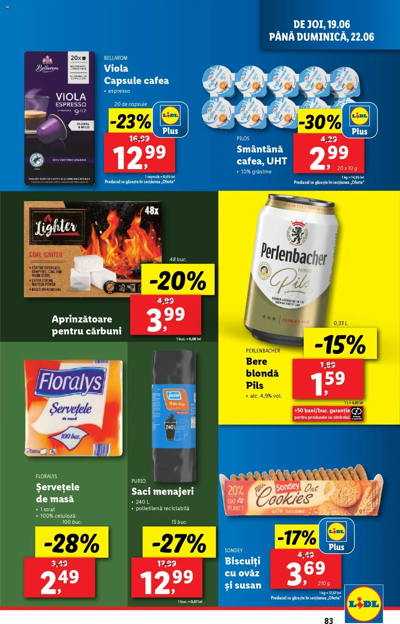 Catalog LIDL 16 - 21 Iunie 2025 | Pagina 83 | Produse: Saci menajeri, Masă, Unt, Smântână