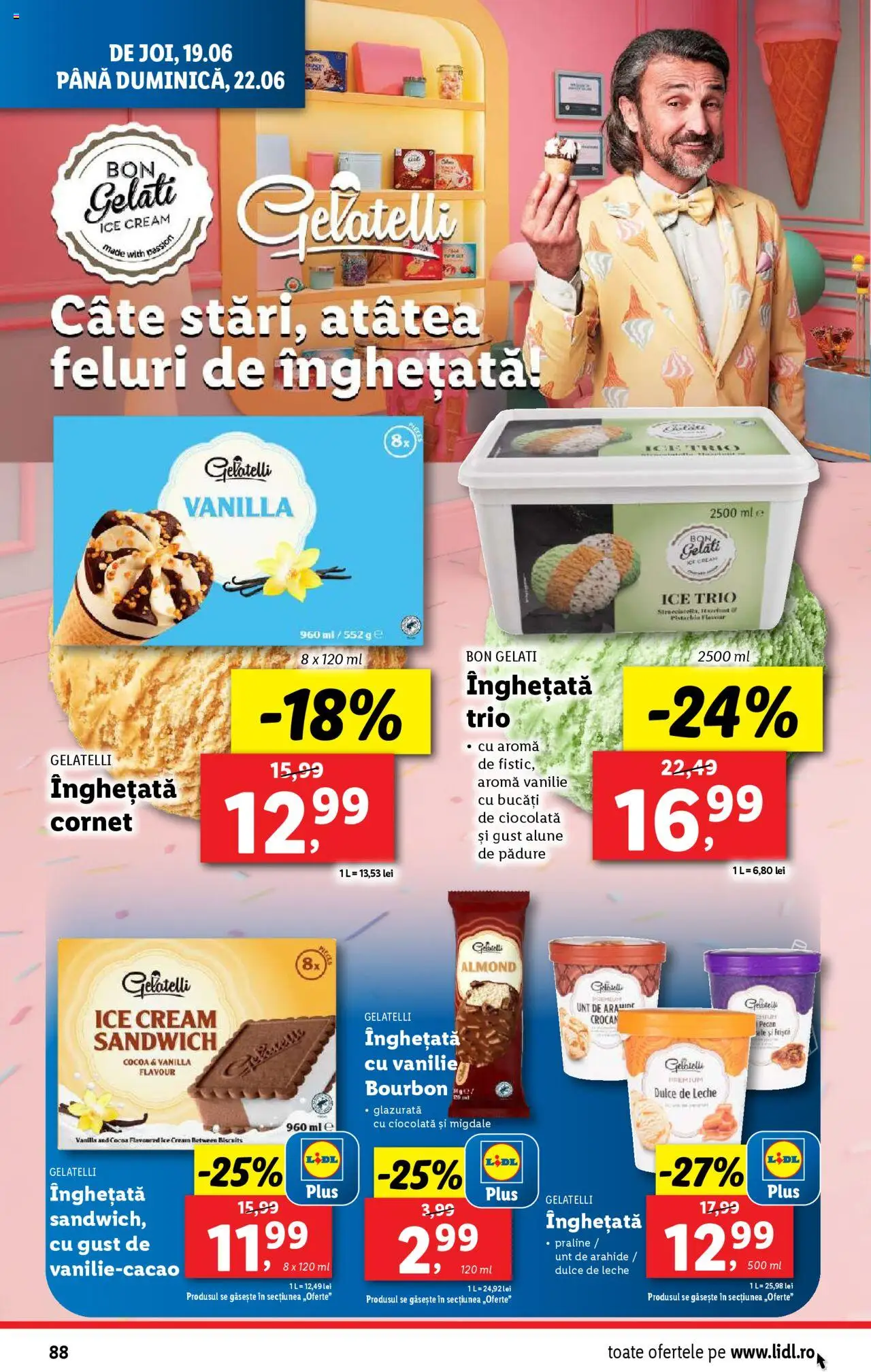 Catalog LIDL 16 - 21 Iunie 2025 | Pagina 88 | Produse: Çarşaf, Frișcă, Bourbon, Înghețată