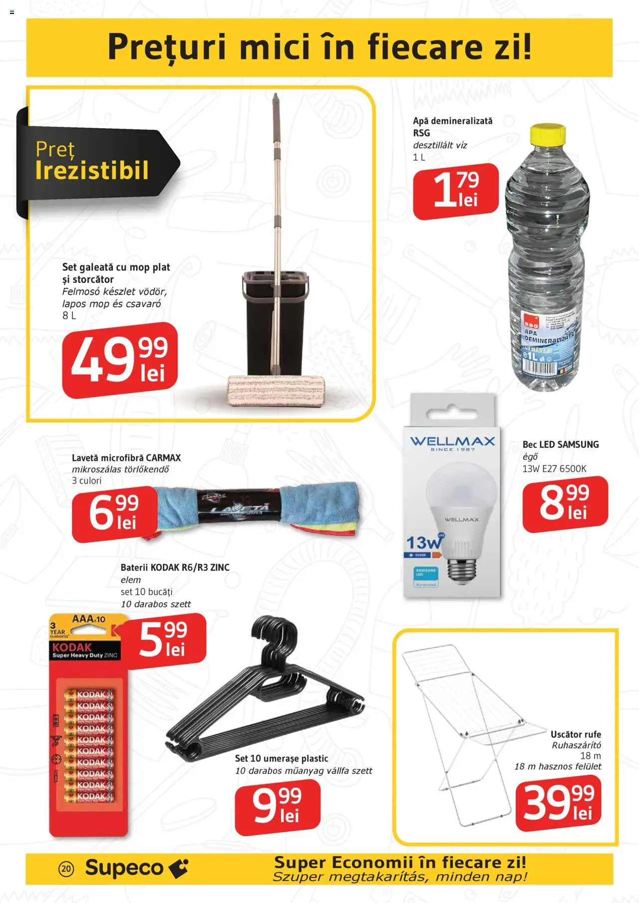 Catalog Supeco 12 - 24 Iunie 2025 | Pagina 20 | Produse: Uscător, Uscător rufe, Mici, Baterii
