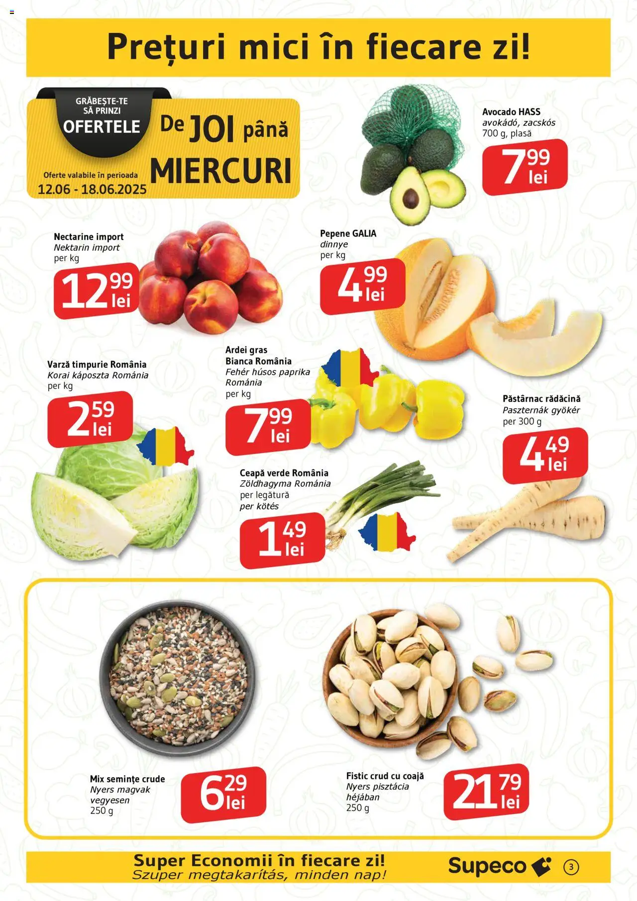 Catalog Supeco 12 - 24 Iunie 2025 | Pagina 3 | Produse: Temizlik kovası, Mici, Semințe, Avocado