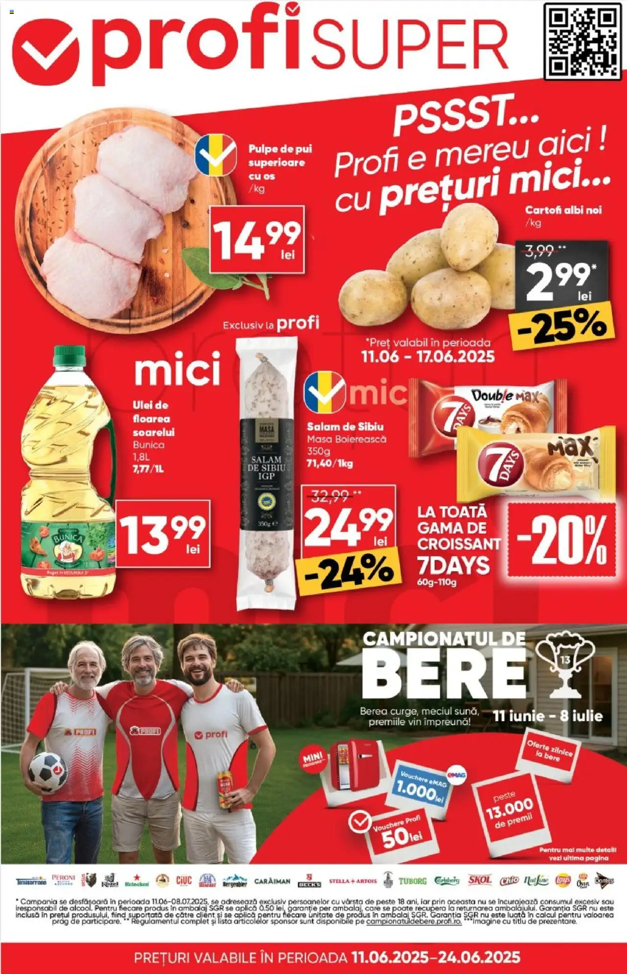 Catalog Profi 11 - 23 Iunie 2025 | Pagina 1 | Produse: Mici, Salam, Vin, Pește