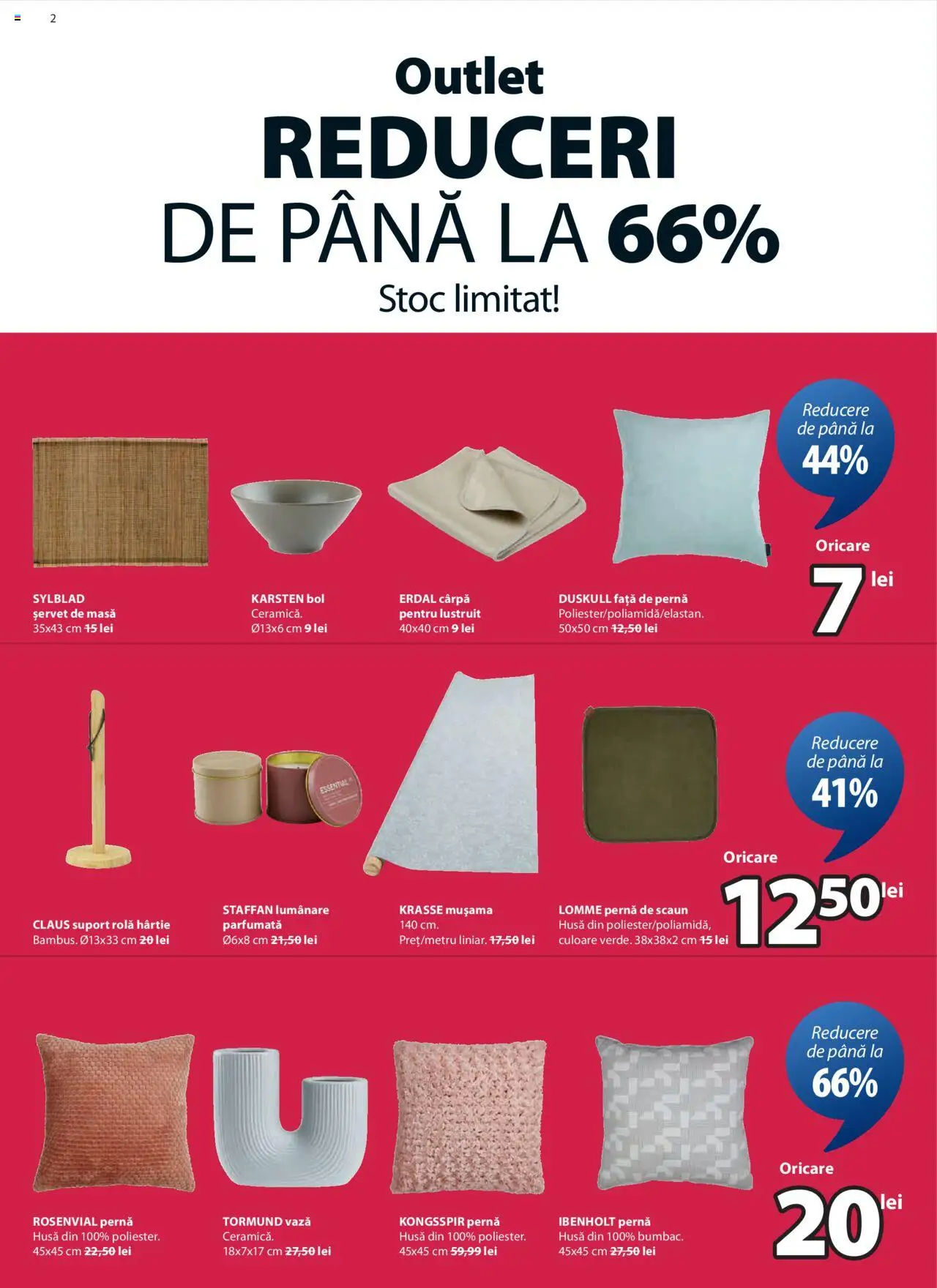 Catalog JYSK 12 - 24 Iunie 2025 | Pagina 2 | Produse: Bol, Masă, Vază, Față de pernă
