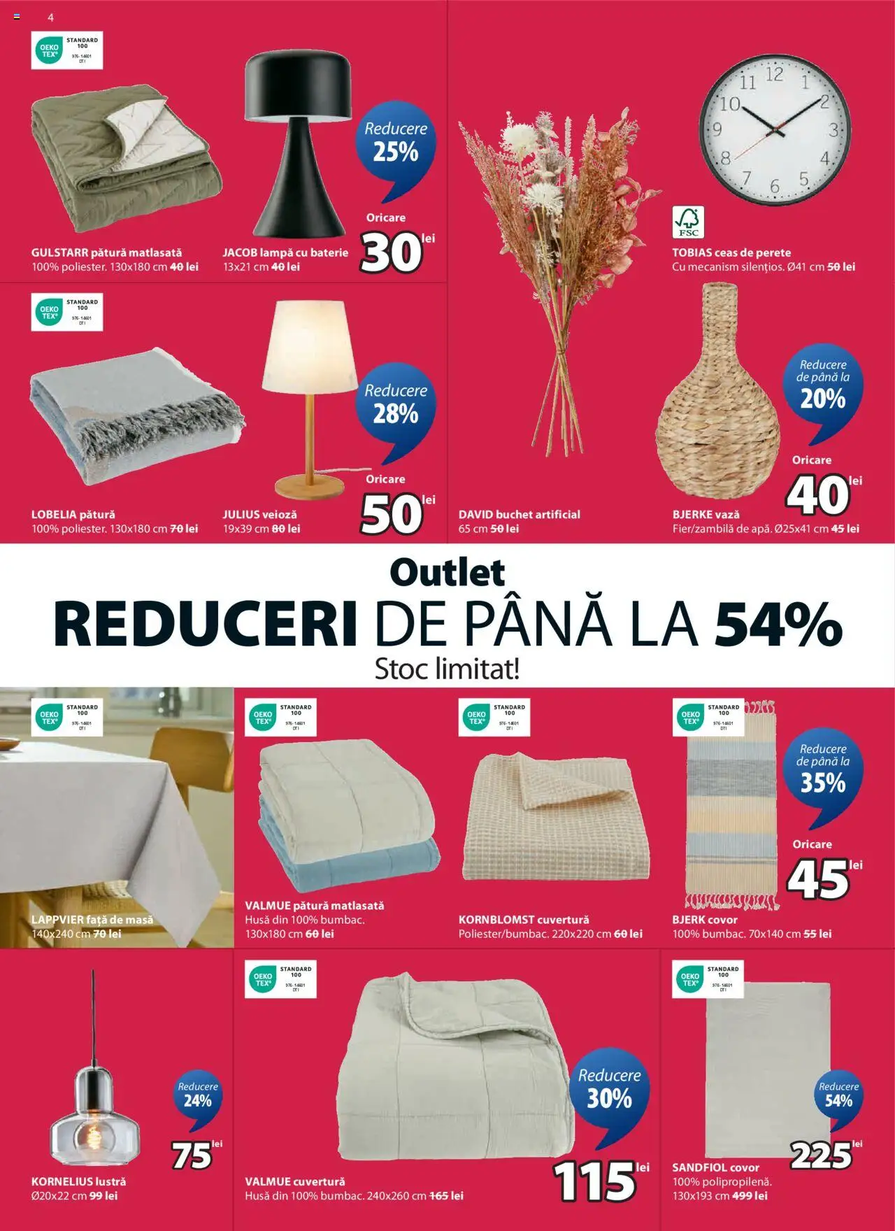 Catalog JYSK 12 - 24 Iunie 2025 | Pagina 4 | Produse: Masă, Baterie, Lampă, Veioză