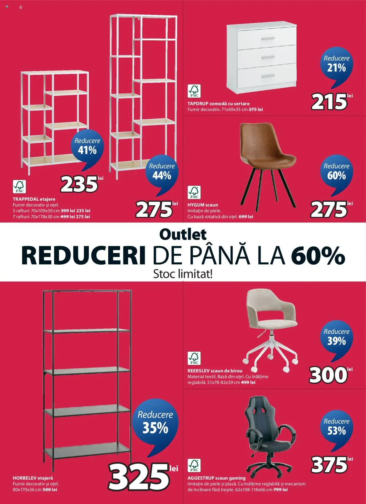 Catalog JYSK 12 - 24 Iunie 2025 | Pagina 6 | Produse: Scaun, Comodă, Etajeră, Scaun de birou