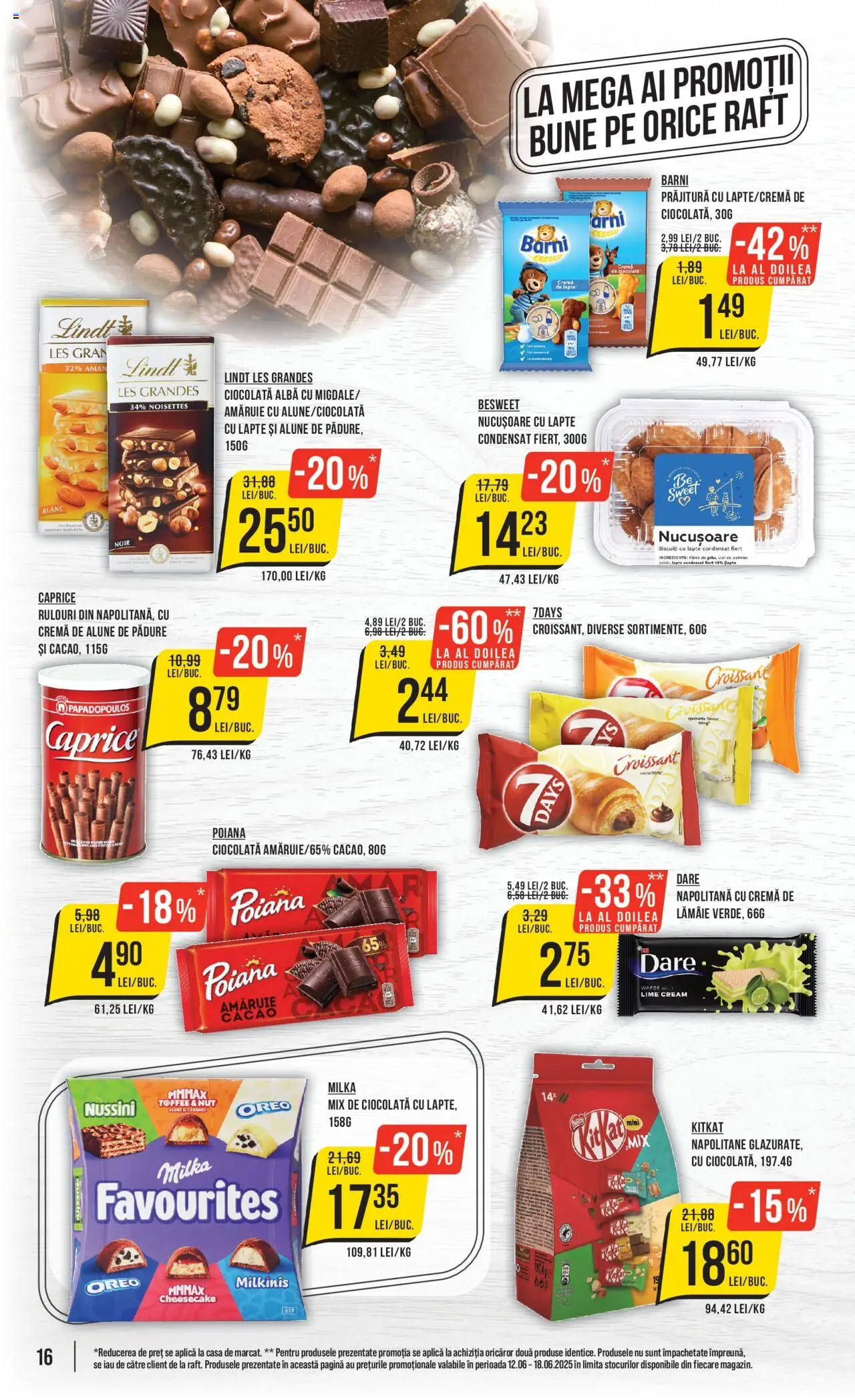 Catalog Mega Image 12 - 17 Iunie 2025 | Pagina 16 | Produse: Prăjitură, Napolitane, Ciocolată, Lămâie