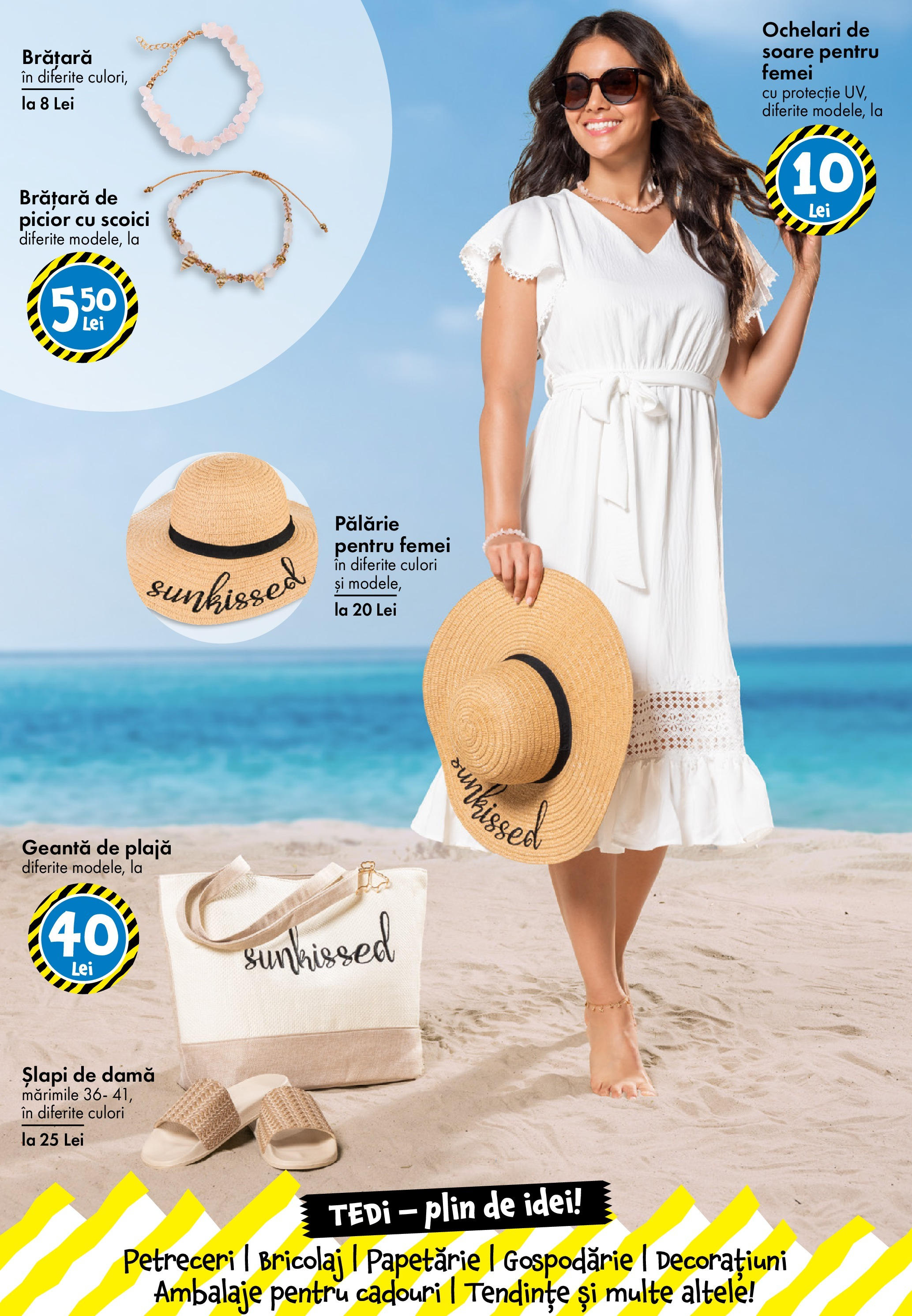 Catalog TEDi 13 - 20 Iunie 2025 | Pagina 4 | Produse: Pălărie, Ochelari, Geantă, Șlapi