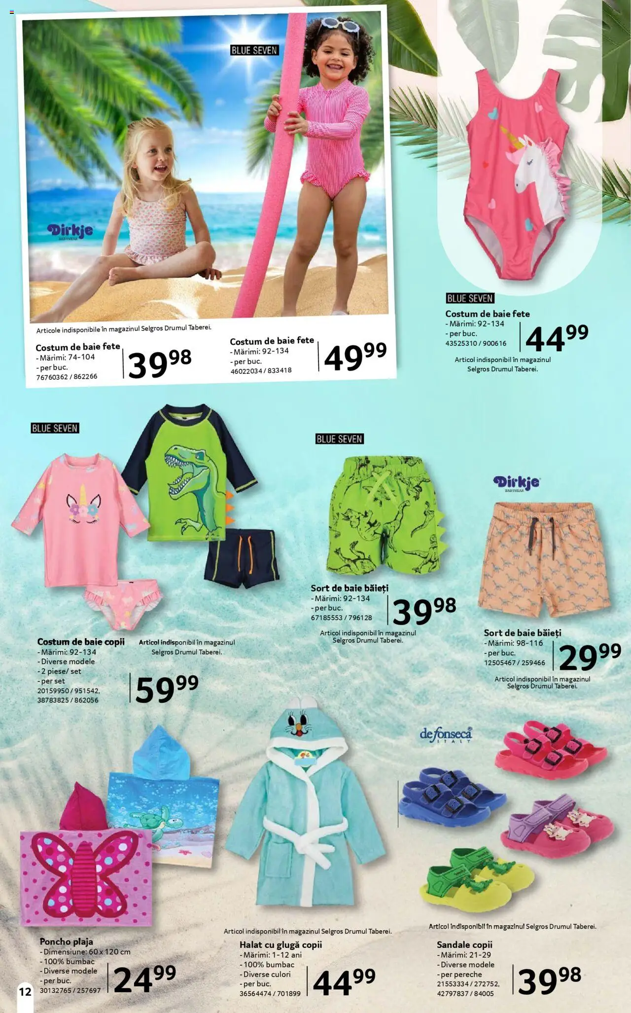 Catalog Selgros 13 Iunie - 9 Iulie 2025 | Pagina 12 | Produse: Șort, Costum de baie, Costum, Sandale