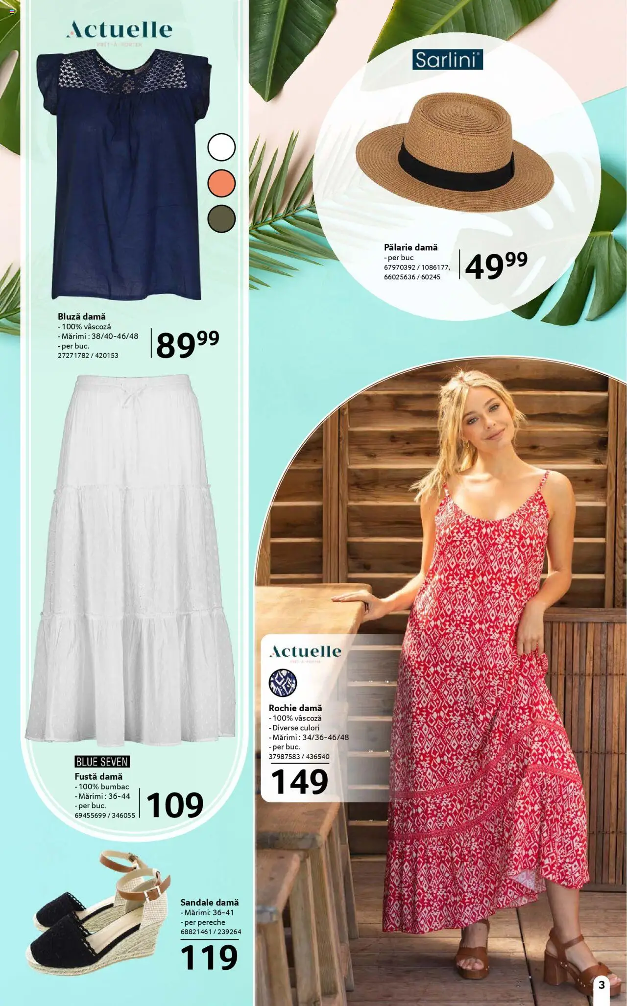 Catalog Selgros 13 Iunie - 9 Iulie 2025 | Pagina 3 | Produse: Pălărie, Rochie, Bluză, Sandale