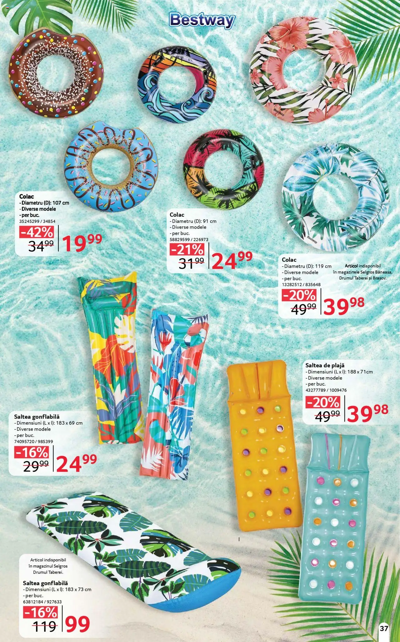 Catalog Selgros 13 Iunie - 9 Iulie 2025 | Pagina 37 | Produse: Saltea, Saltea gonflabilă